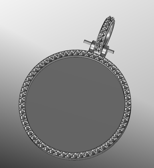 Model 1105  Picture Frame Diamond Pendant  3D print model_9