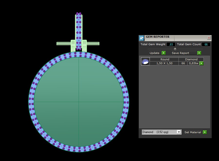 Model 1105  Picture Frame Diamond Pendant  3D print model_7