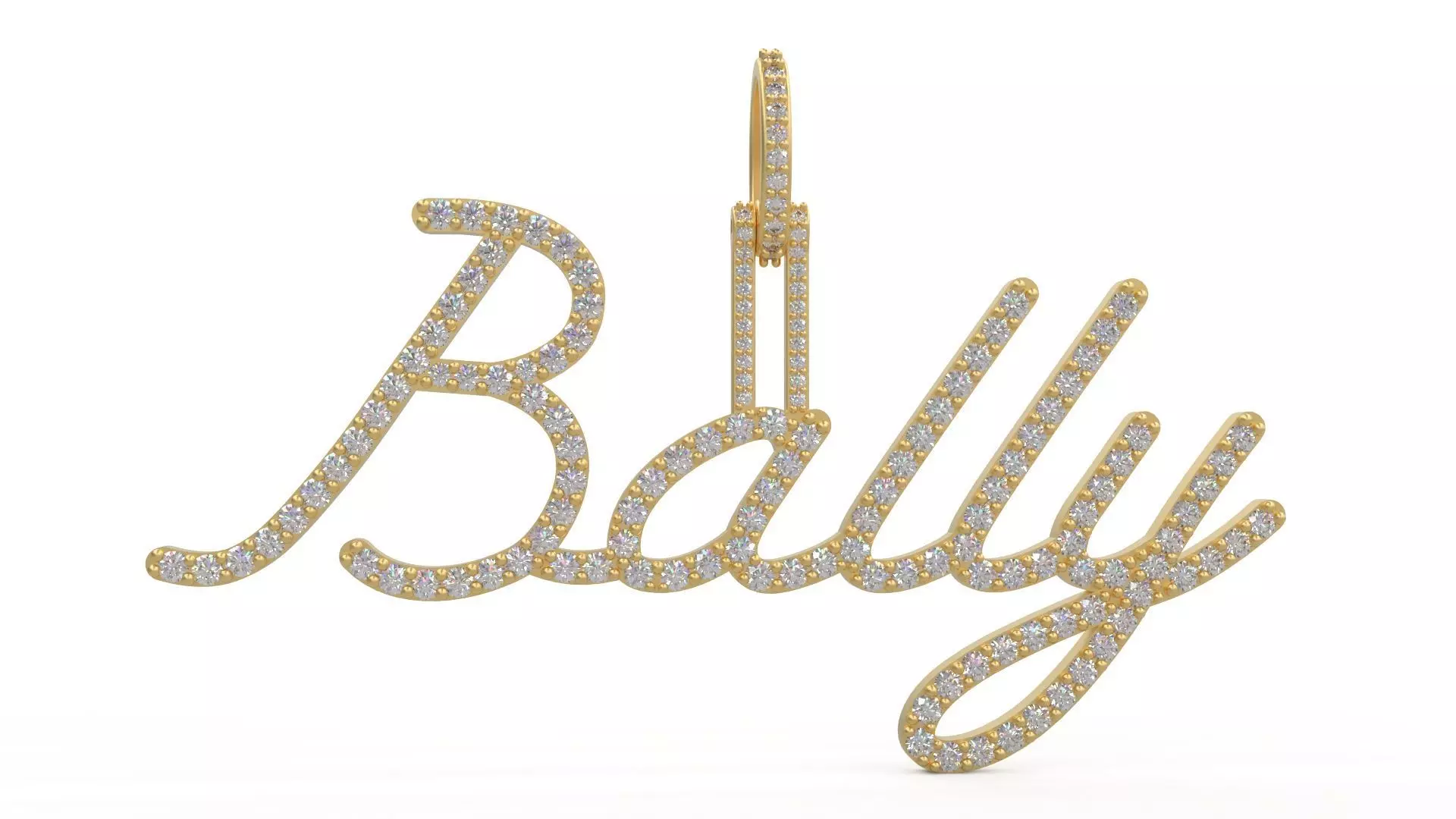 Model 1112 Bally Name Diamond Iced Out Pendant 3D print model