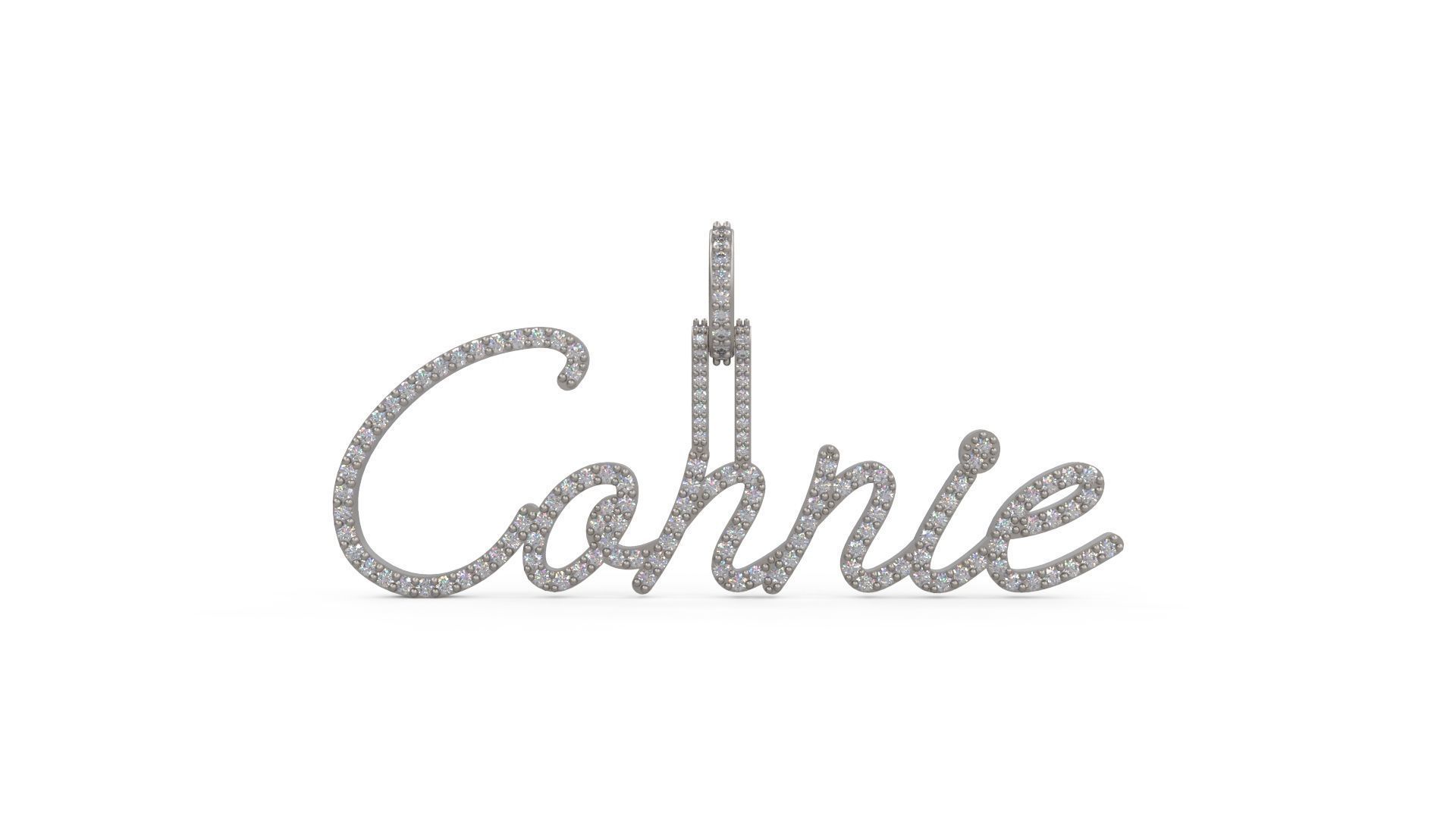Model 1113 Connie Name Diamond Iced Out Pendant 3D print model_4