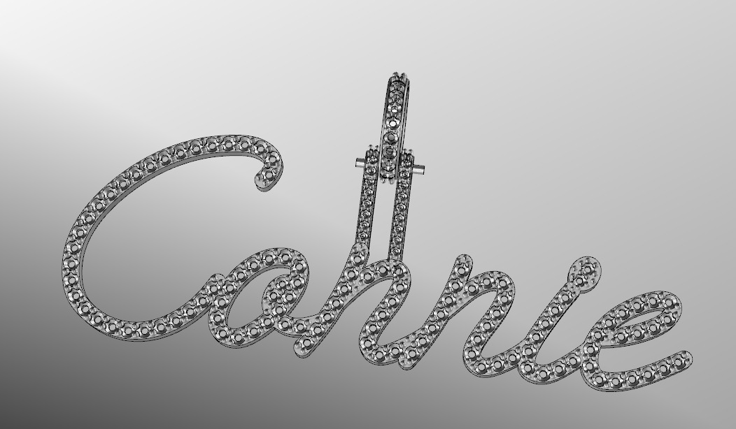 Model 1113 Connie Name Diamond Iced Out Pendant 3D print model_13