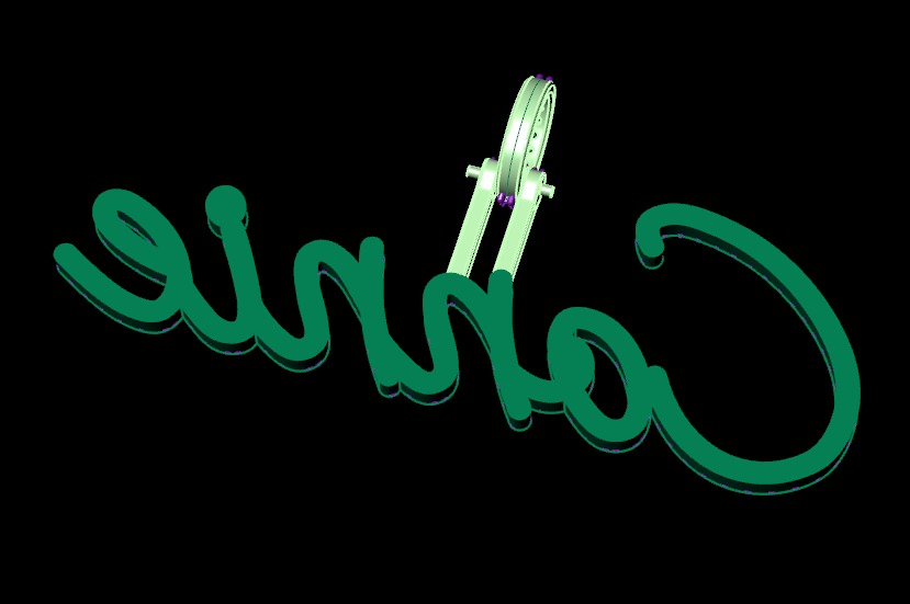 Model 1113 Connie Name Diamond Iced Out Pendant 3D print model_12