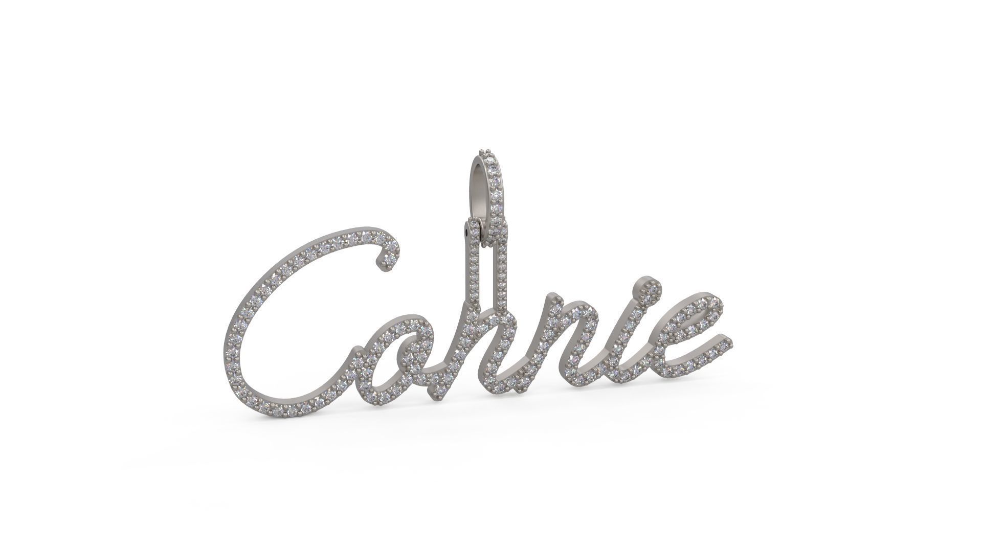 Model 1113 Connie Name Diamond Iced Out Pendant 3D print model_2