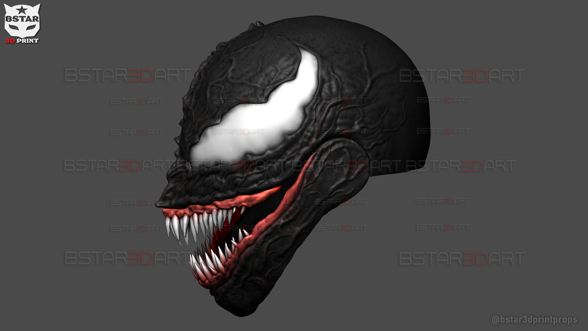 Venom Damaged Helmet Moveable - Marvel Movie 2024 3D print model_22