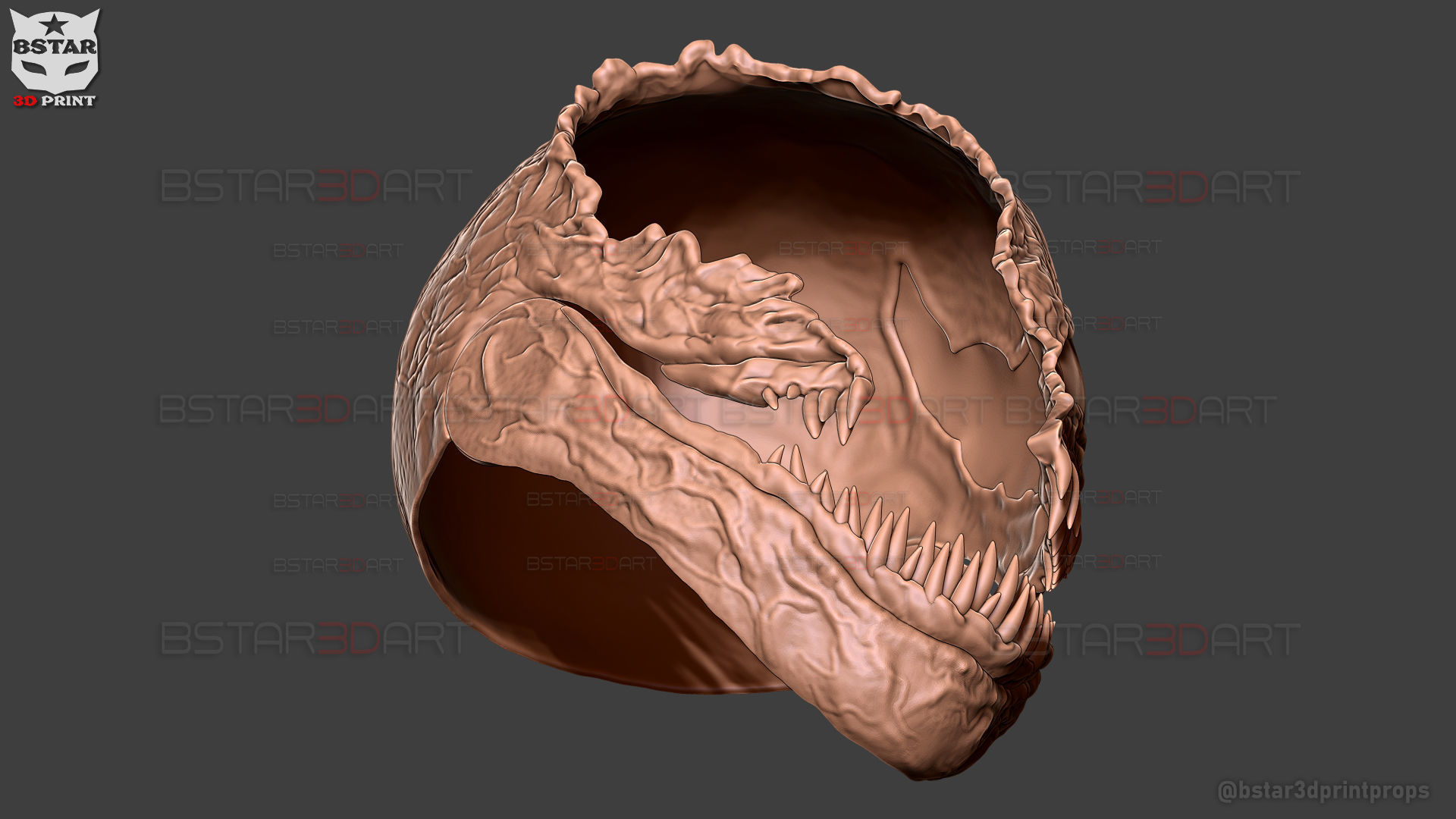 Venom Damaged Helmet Moveable - Marvel Movie 2024 3D print model_31