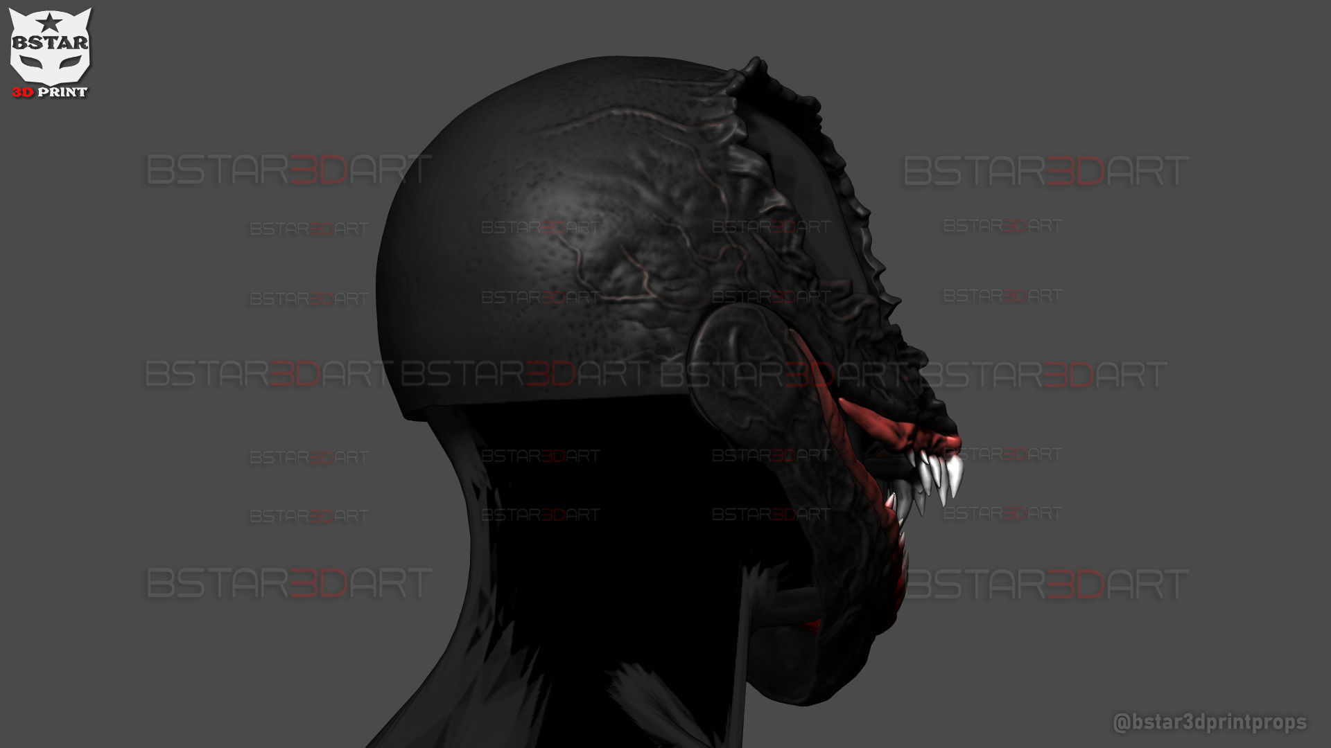 Venom Damaged Helmet Moveable - Marvel Movie 2024 3D print model_15