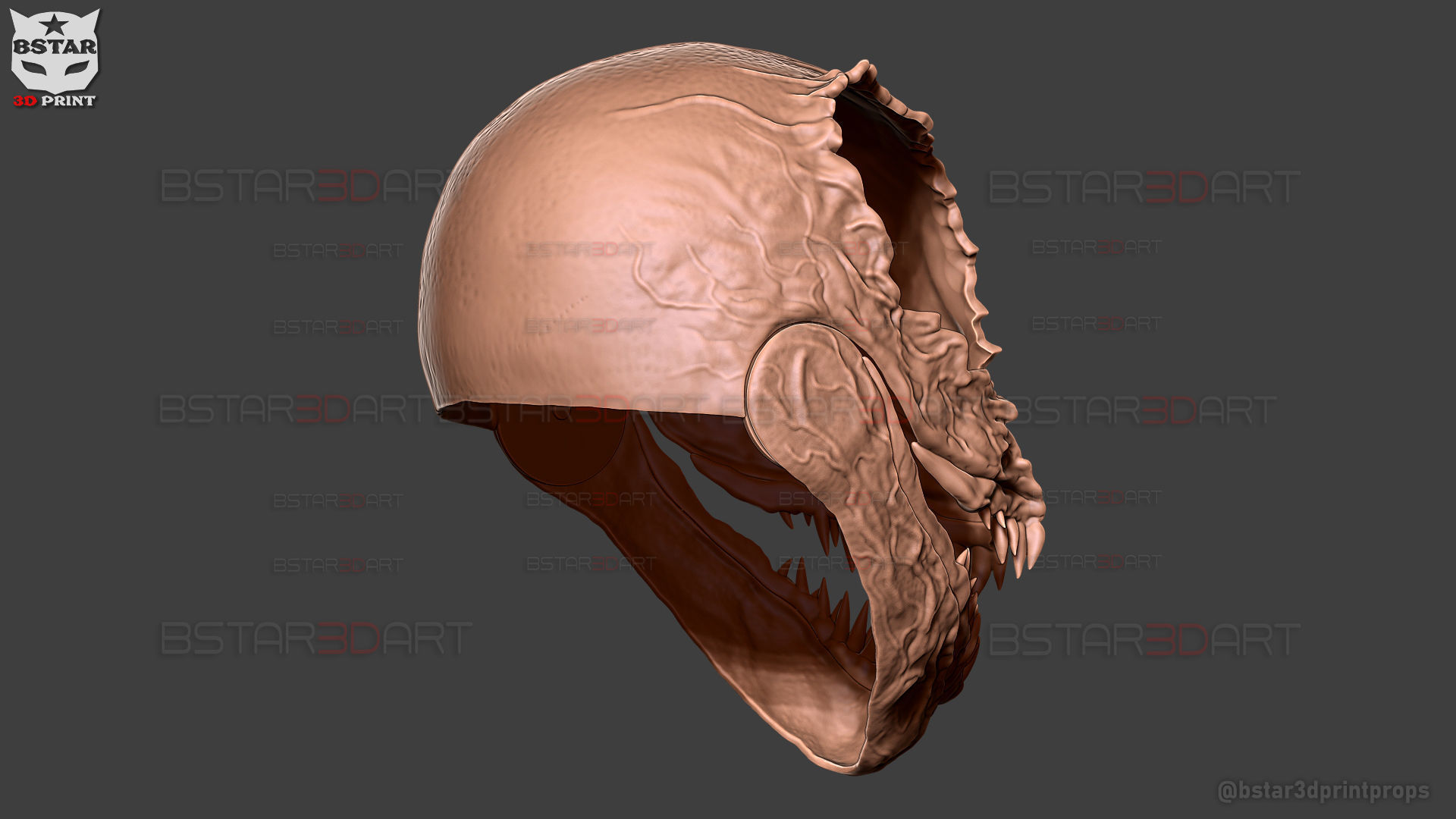 Venom Damaged Helmet Moveable - Marvel Movie 2024 3D print model_28