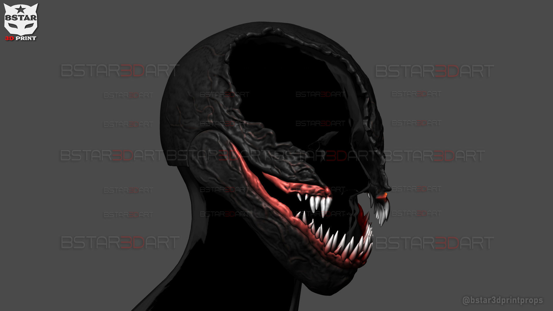 Venom Damaged Helmet Moveable - Marvel Movie 2024 3D print model_16