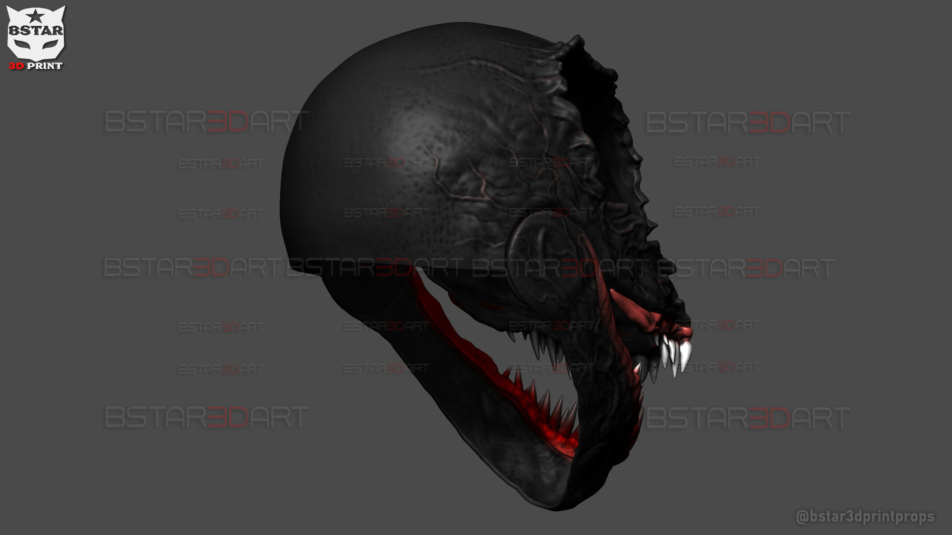 Venom Damaged Helmet Moveable - Marvel Movie 2024 3D print model_23