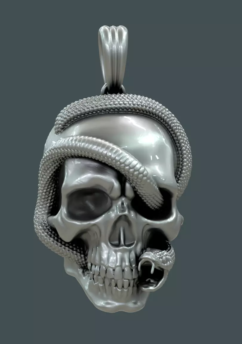 Skull Snake Pendant 3D print model