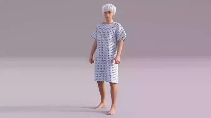Hospital Gown Low-poly 3D model