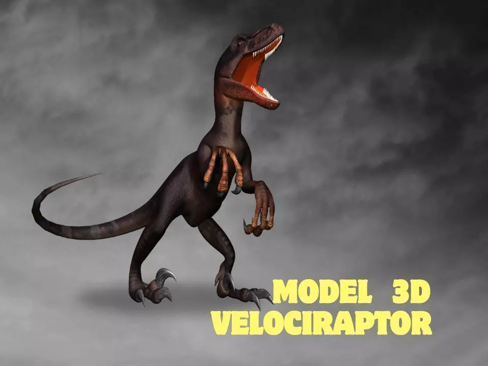 Velociraptor Low-poly 3D model_0