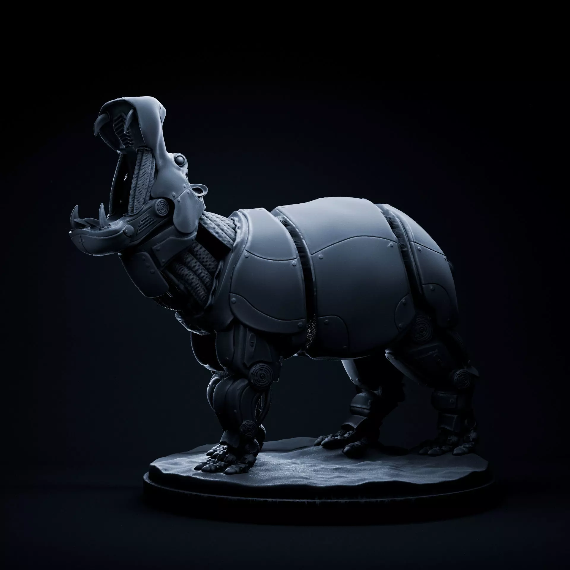 Hippopotamus mecha robot 32mm scale pre-supported 3D print model_0