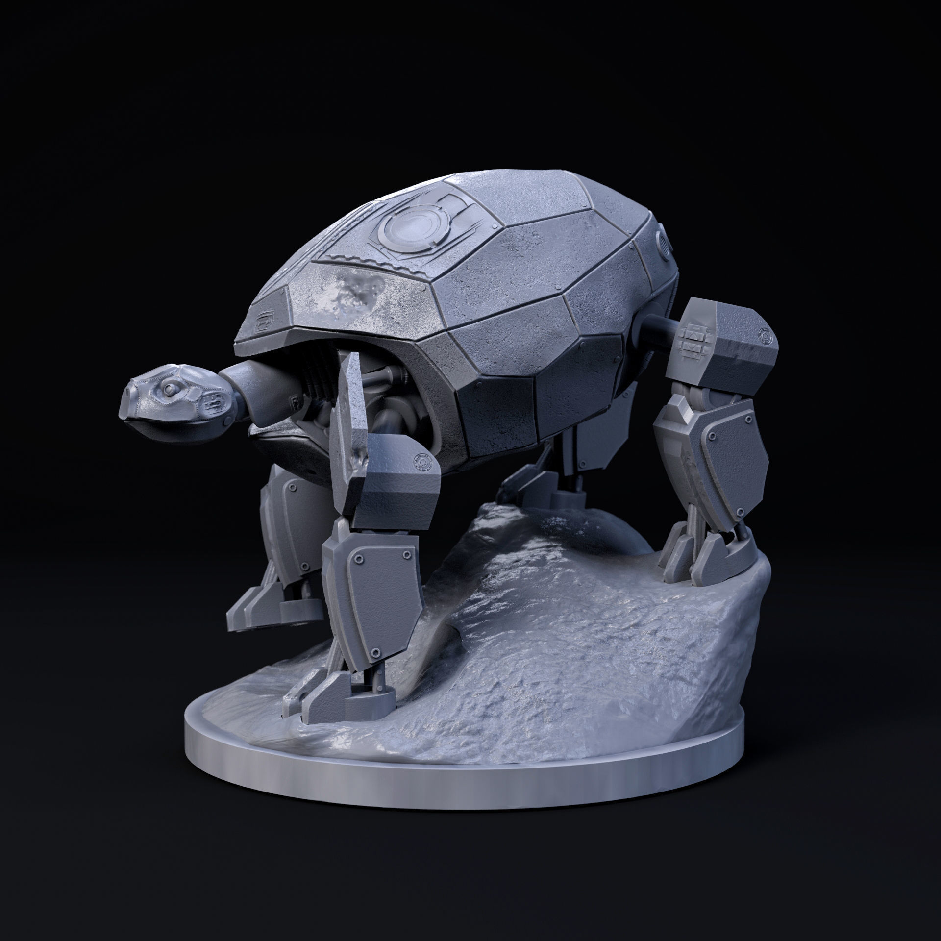 Turtle mecha robot 32mm scale pre-supported 3D print model_2
