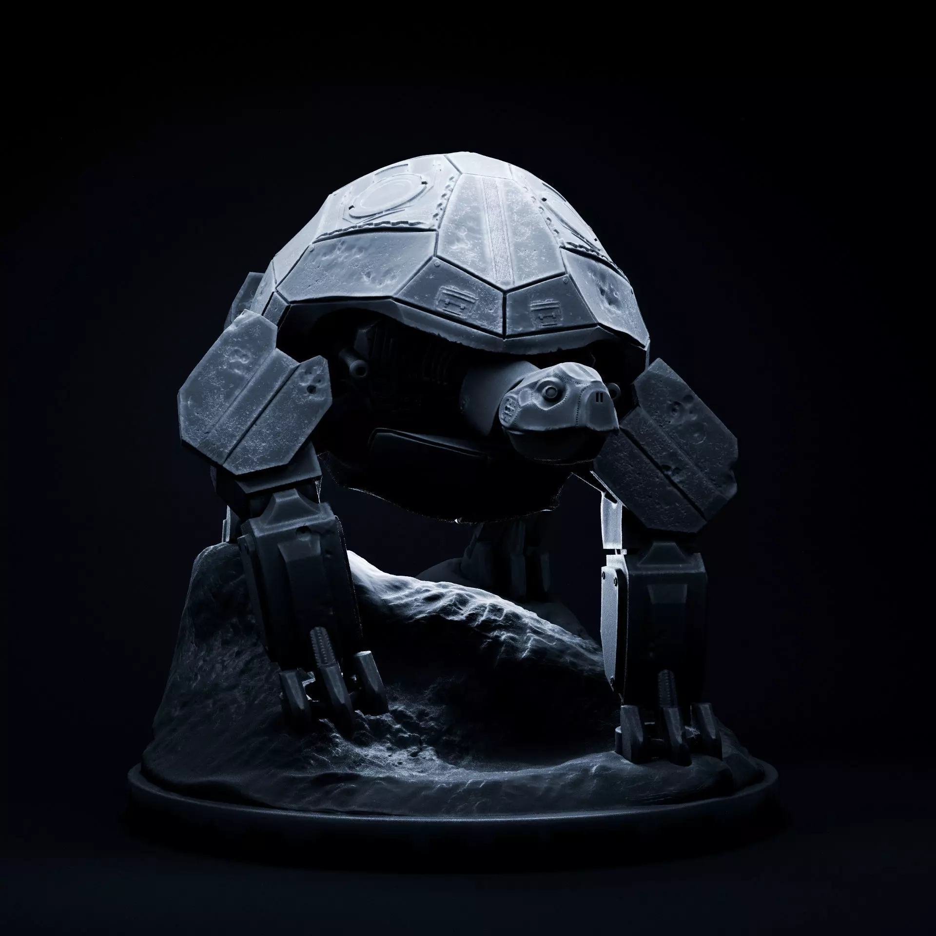 Turtle mecha robot 32mm scale pre-supported 3D print model_0