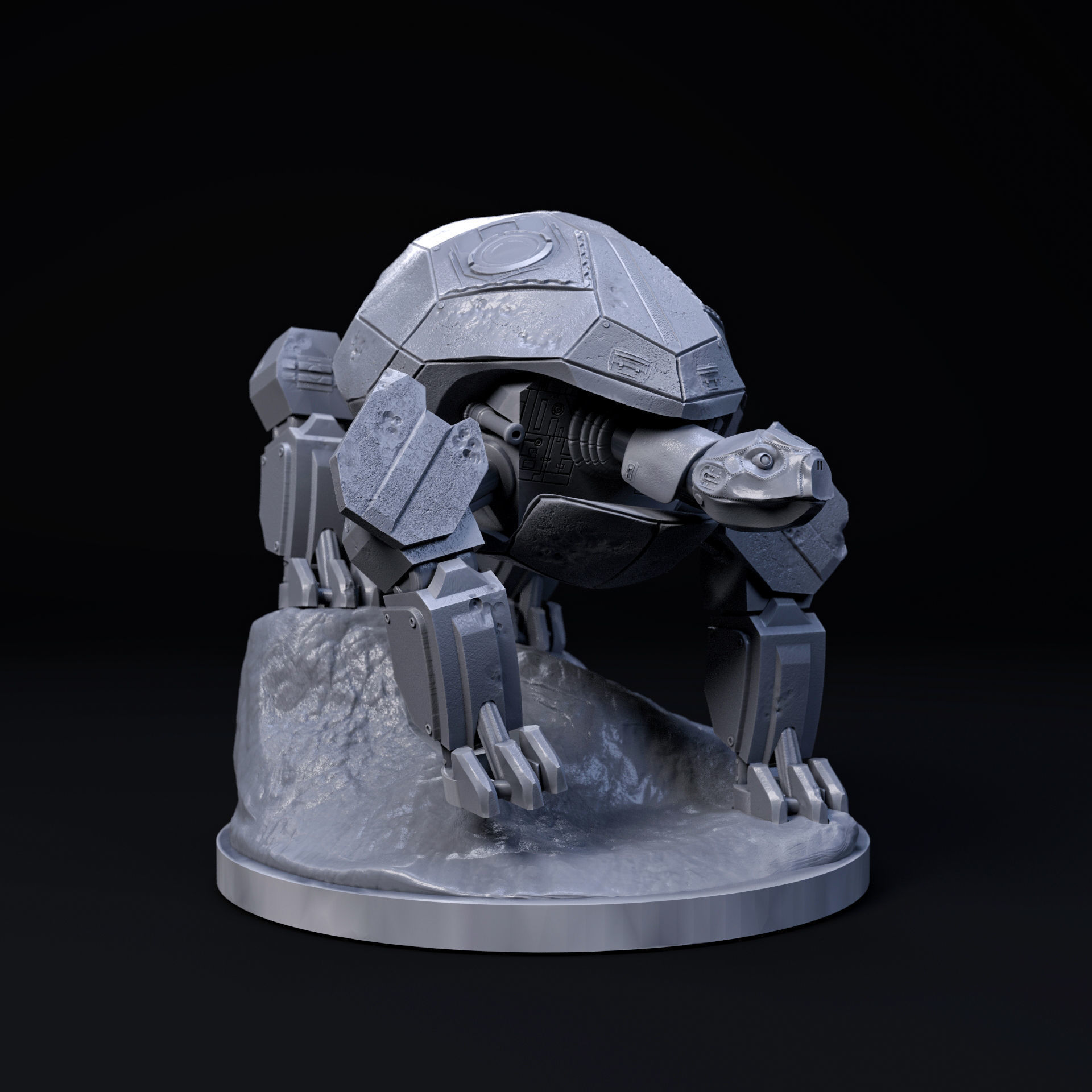Turtle mecha robot 32mm scale pre-supported 3D print model_4