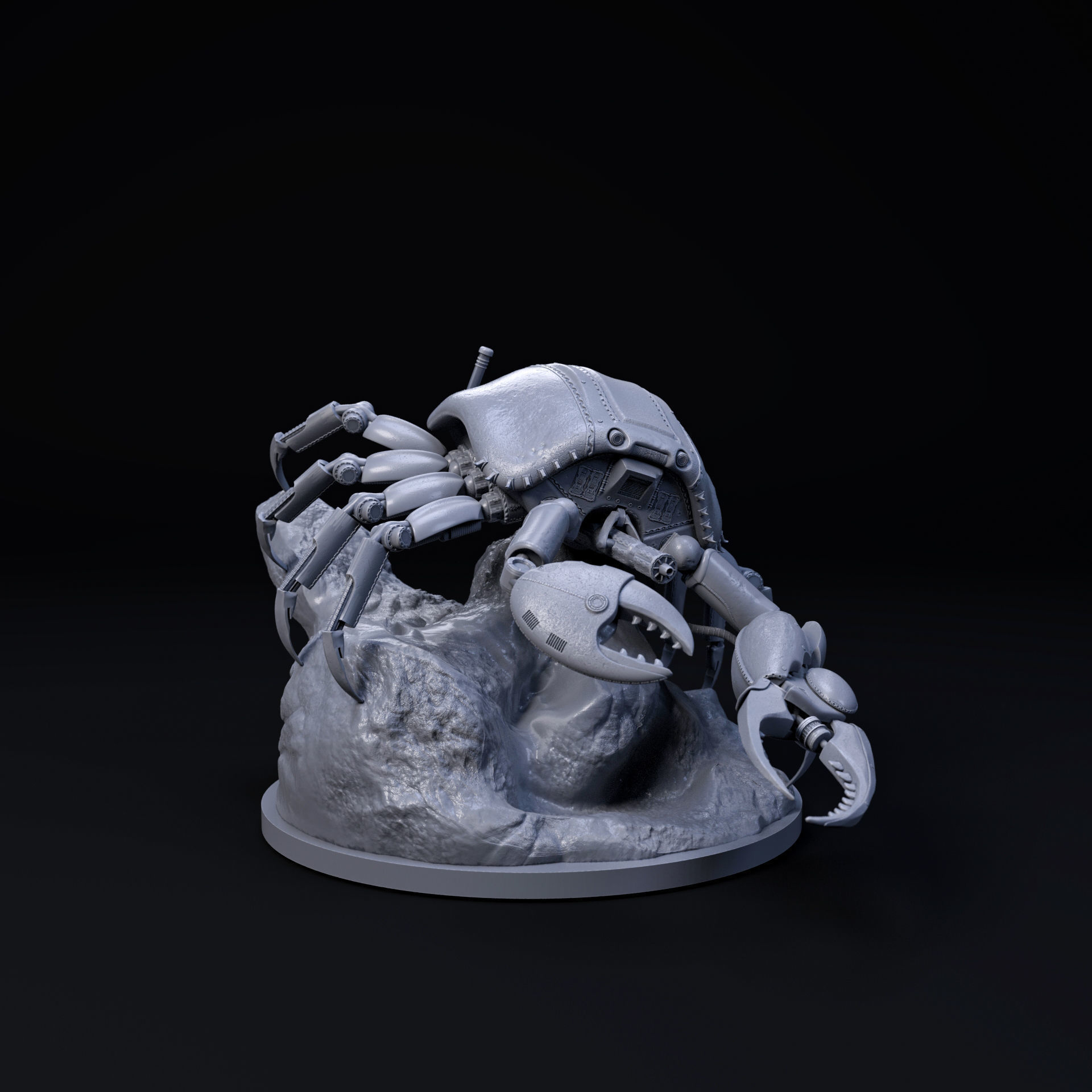 Crab mecha robot 32mm scale pre-supported 3D print model_4