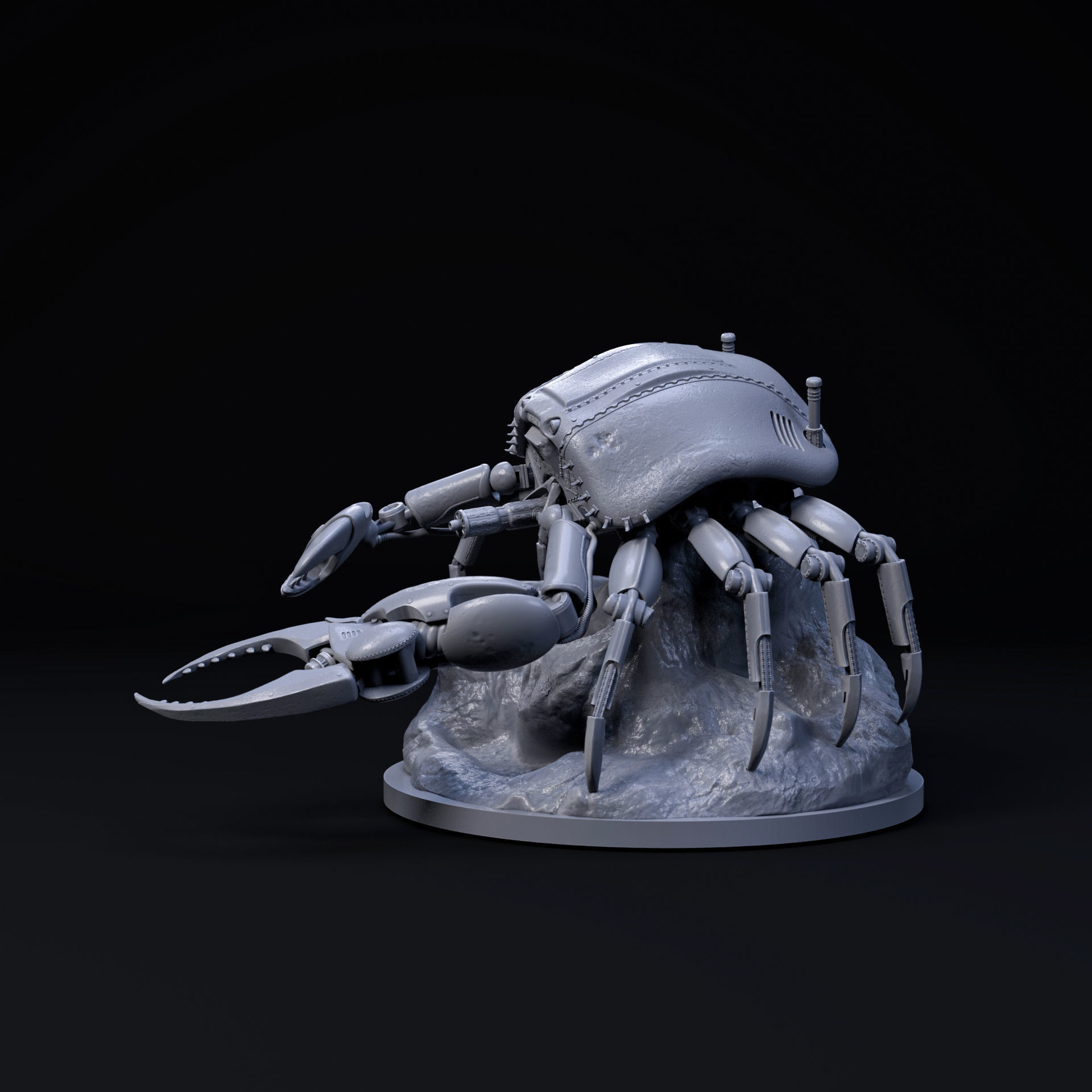 Crab mecha robot 32mm scale pre-supported 3D print model_2