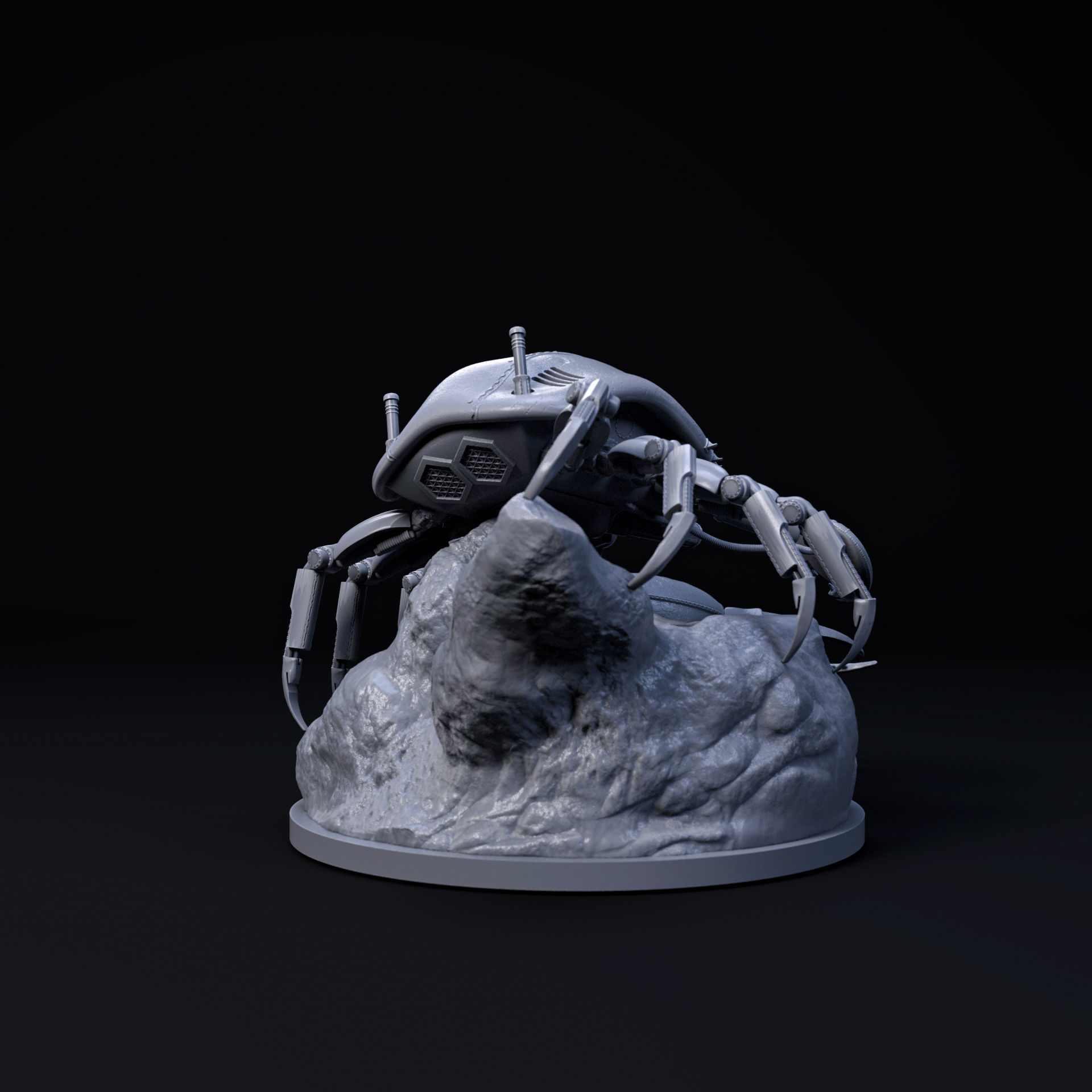 Crab mecha robot 32mm scale pre-supported 3D print model_3
