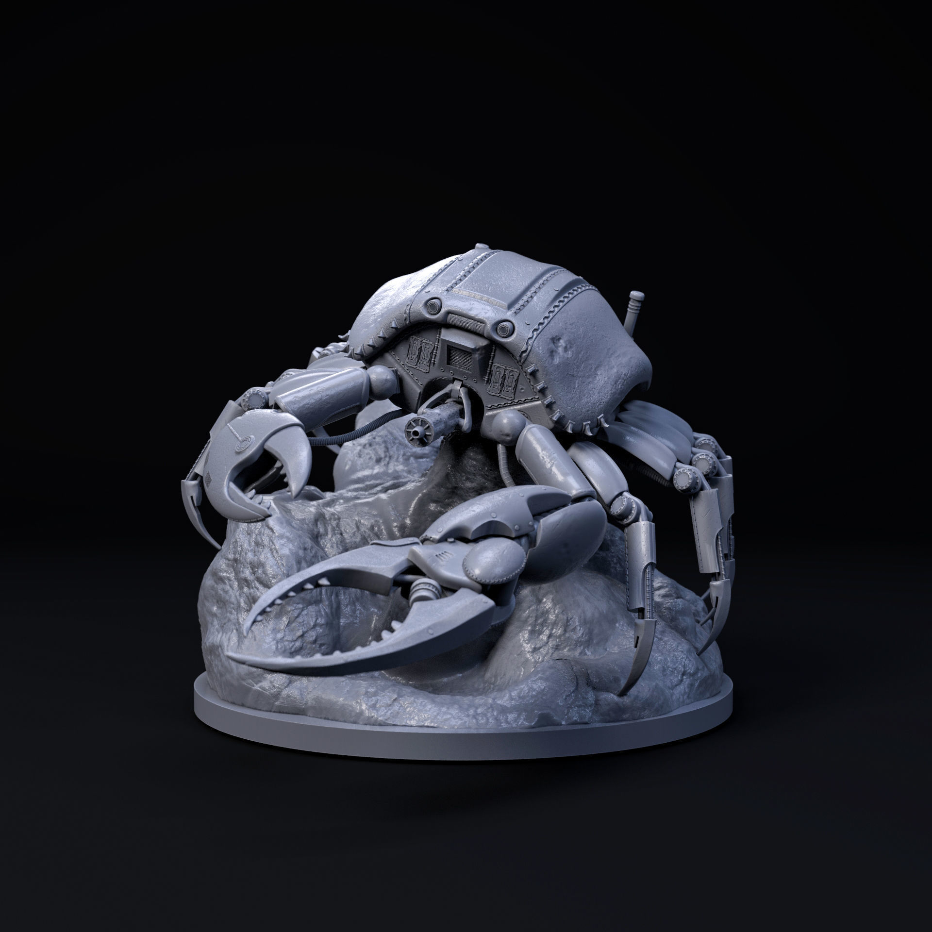 Crab mecha robot 32mm scale pre-supported 3D print model_1