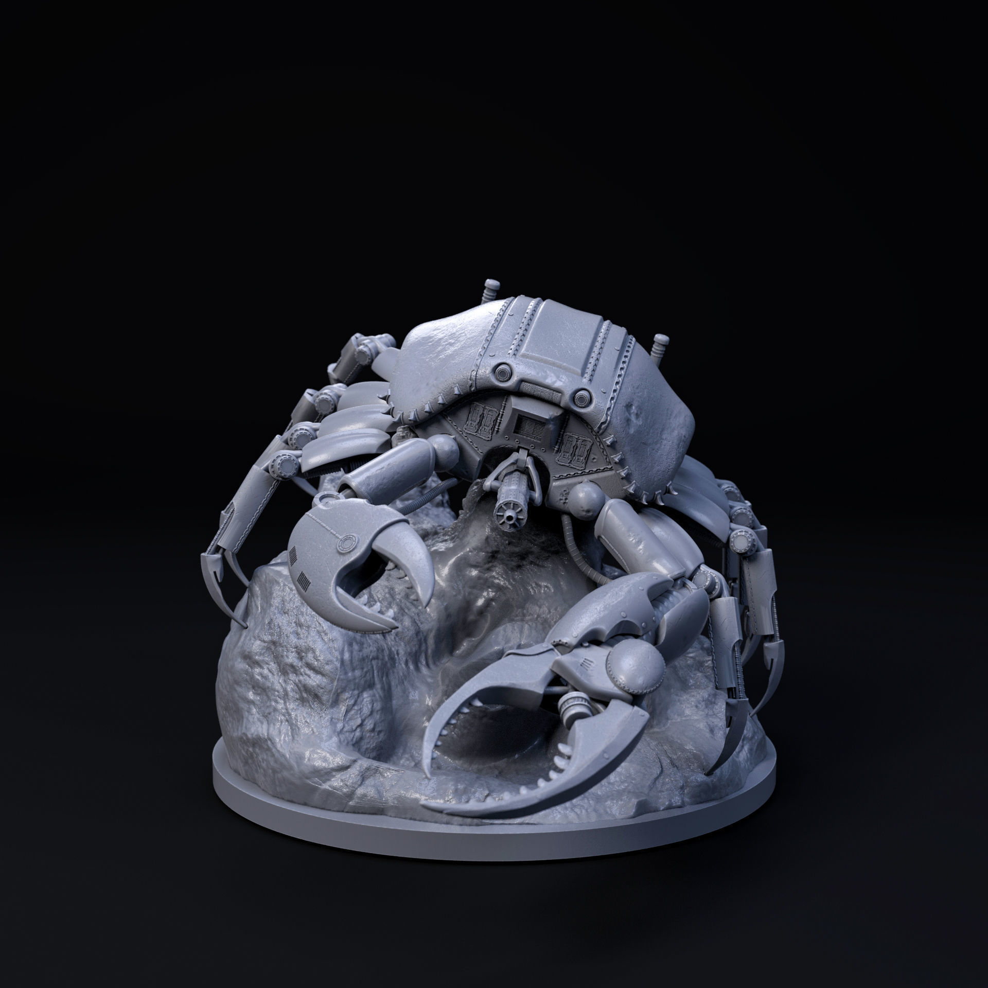 Crab mecha robot 32mm scale pre-supported 3D print model_5