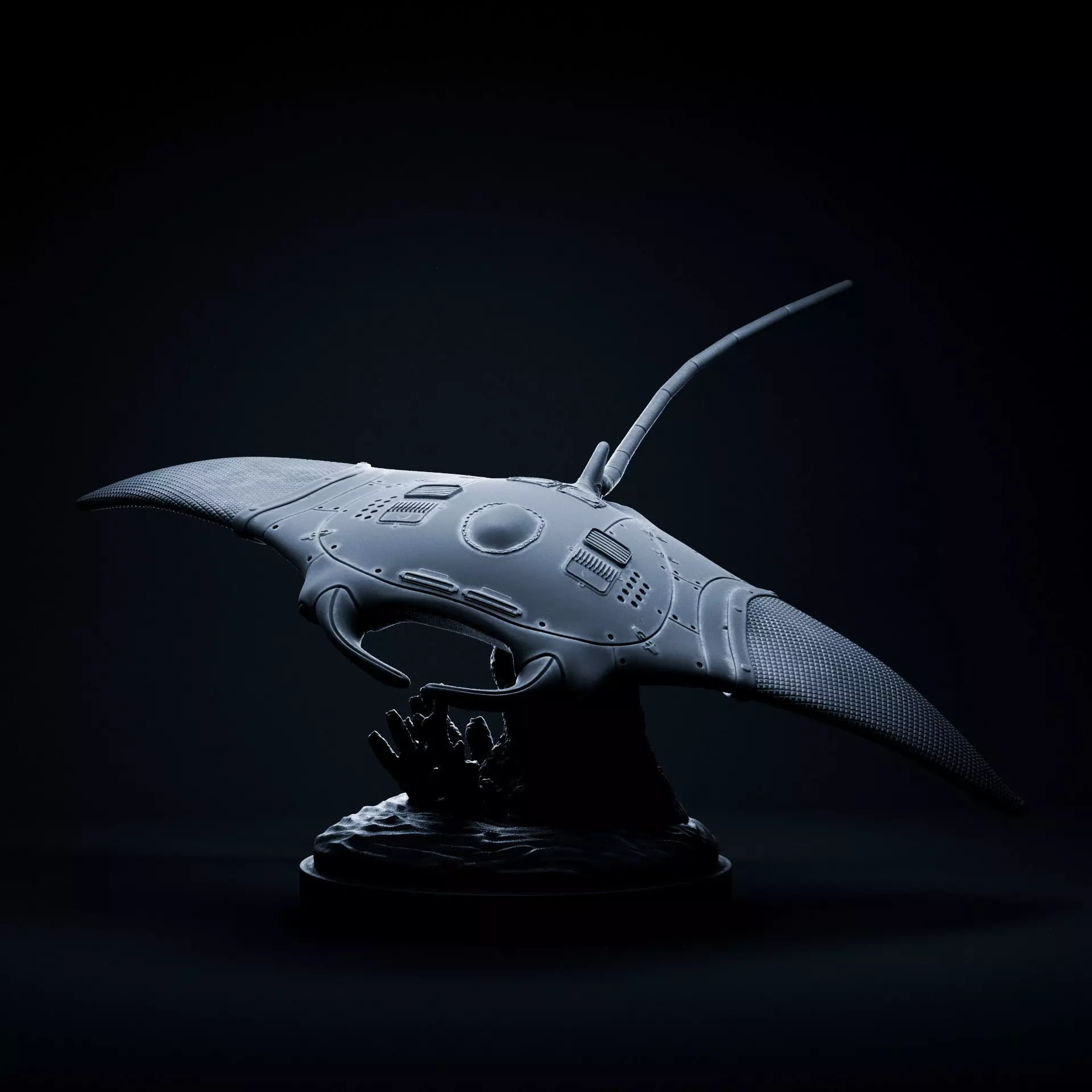 Manta ray mecha robot 32mm scale pre-supported 3D print model_0