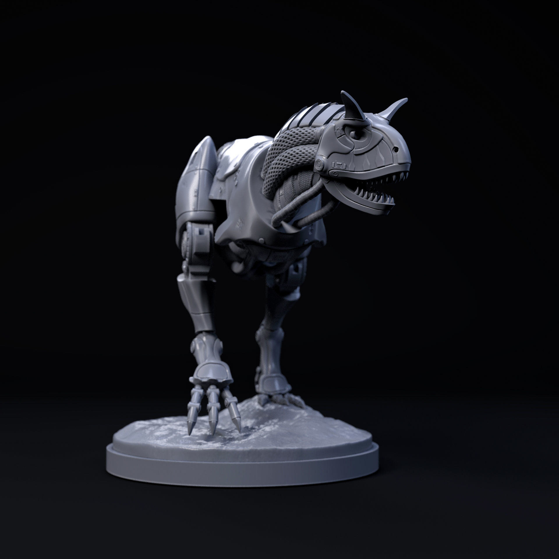 Carnotaurus mecha robot 32mm scale pre-supported dinosaur 3D print model_4