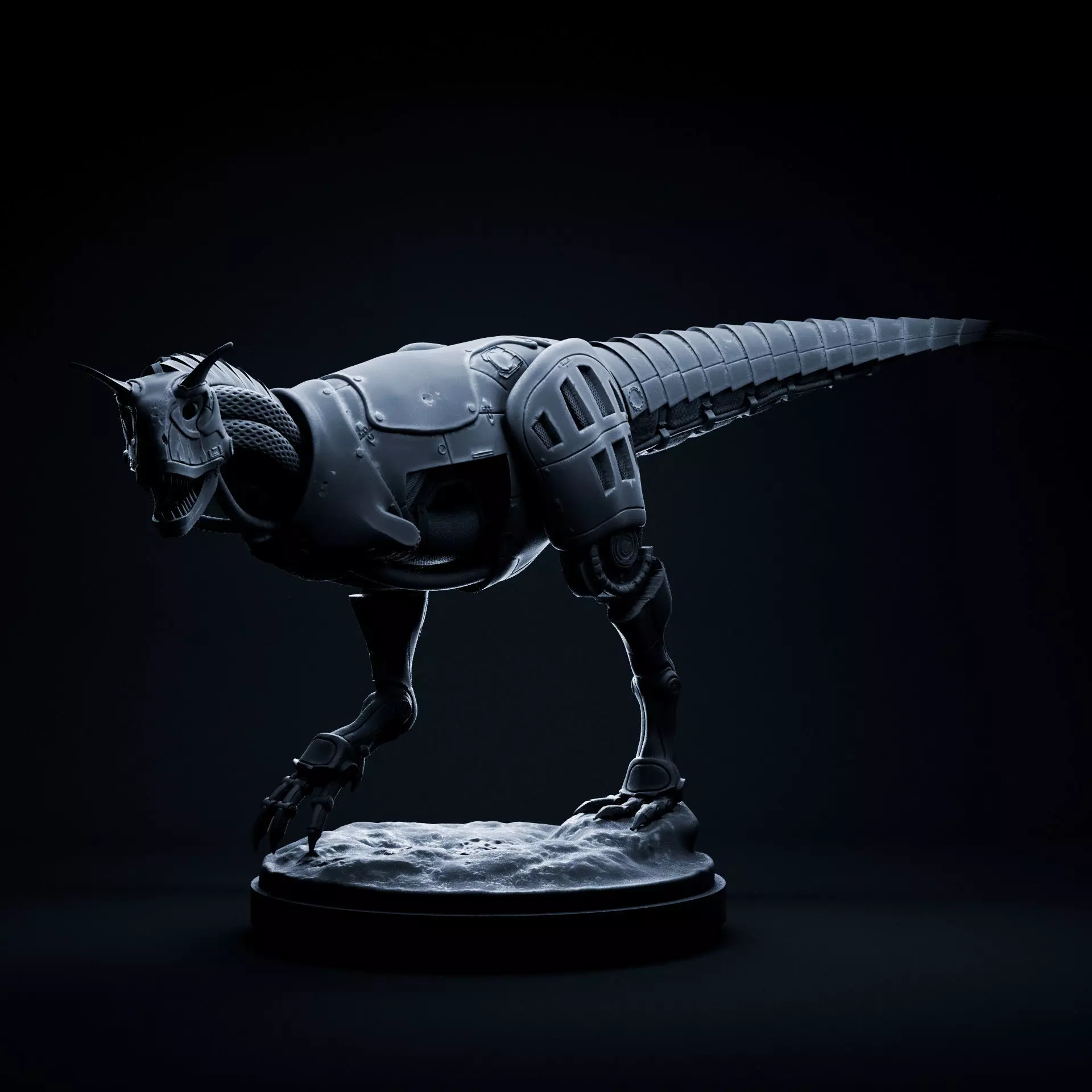 Carnotaurus mecha robot 32mm scale pre-supported dinosaur 3D print model_0