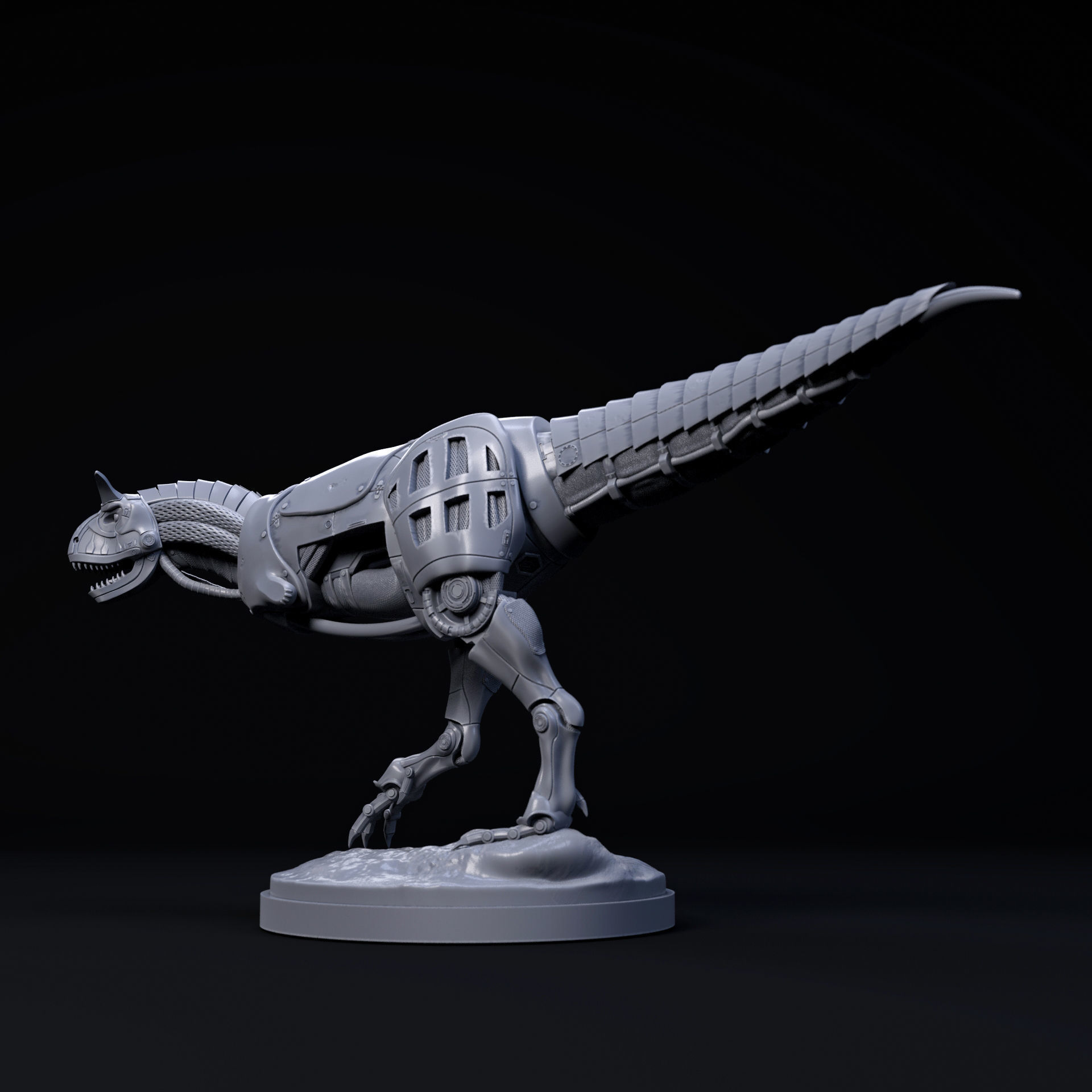 Carnotaurus mecha robot 32mm scale pre-supported dinosaur 3D print model_2