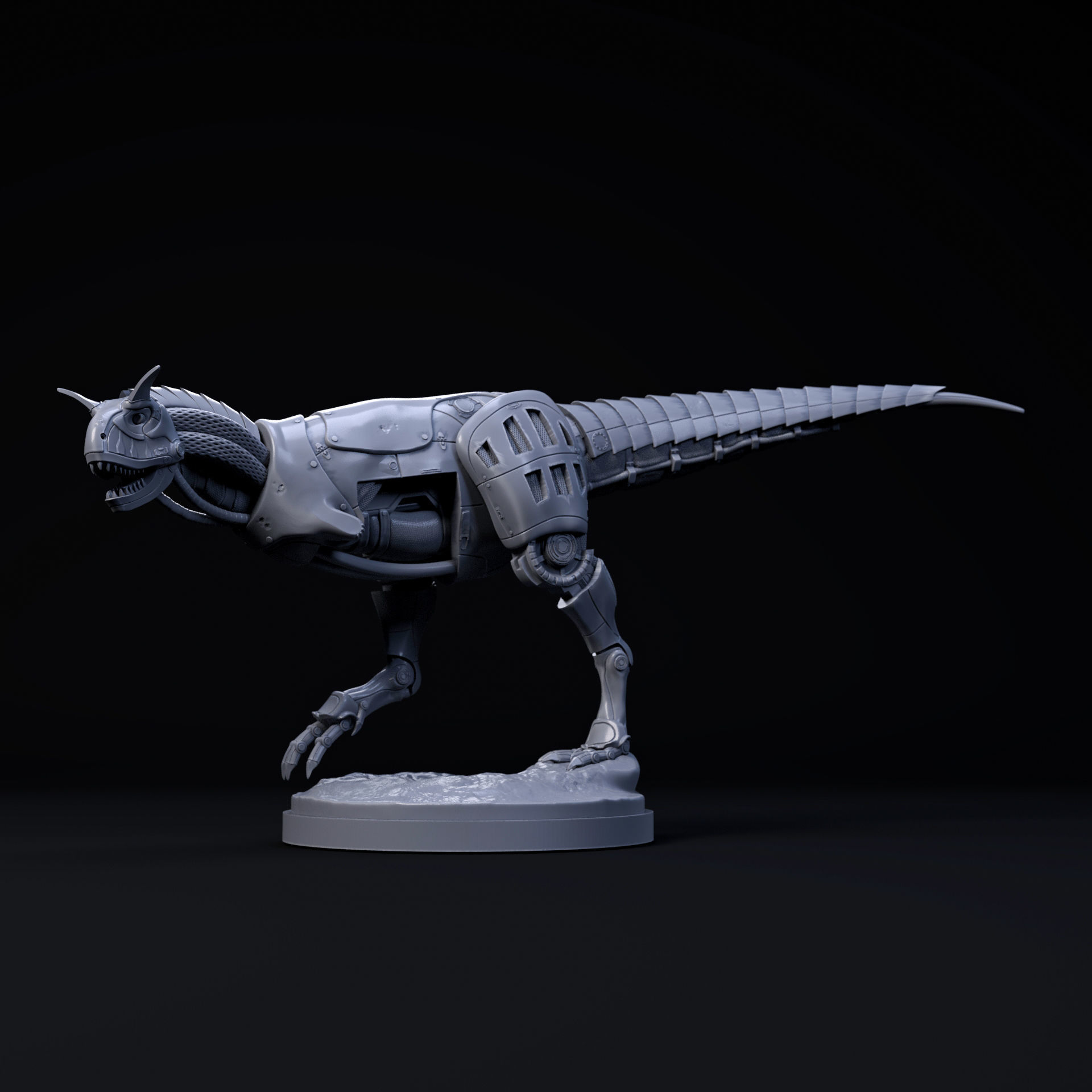 Carnotaurus mecha robot 32mm scale pre-supported dinosaur 3D print model_1