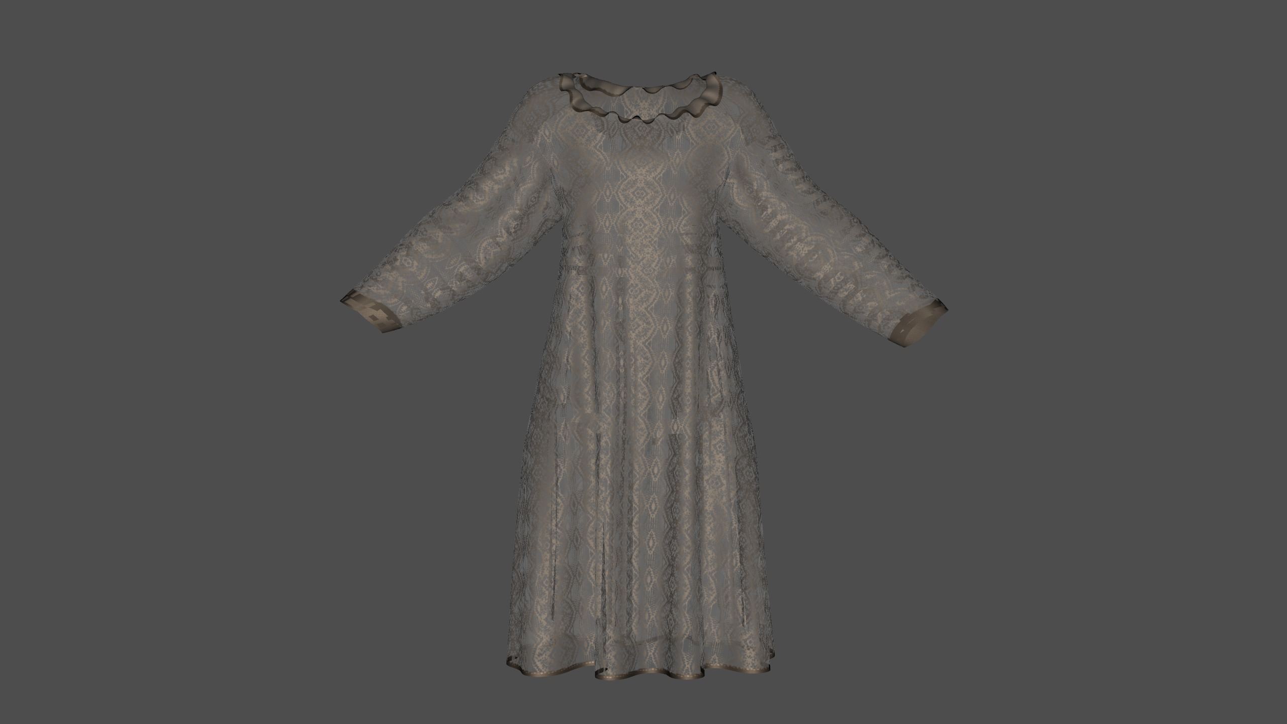 Night Gown Low-poly 3D model_9