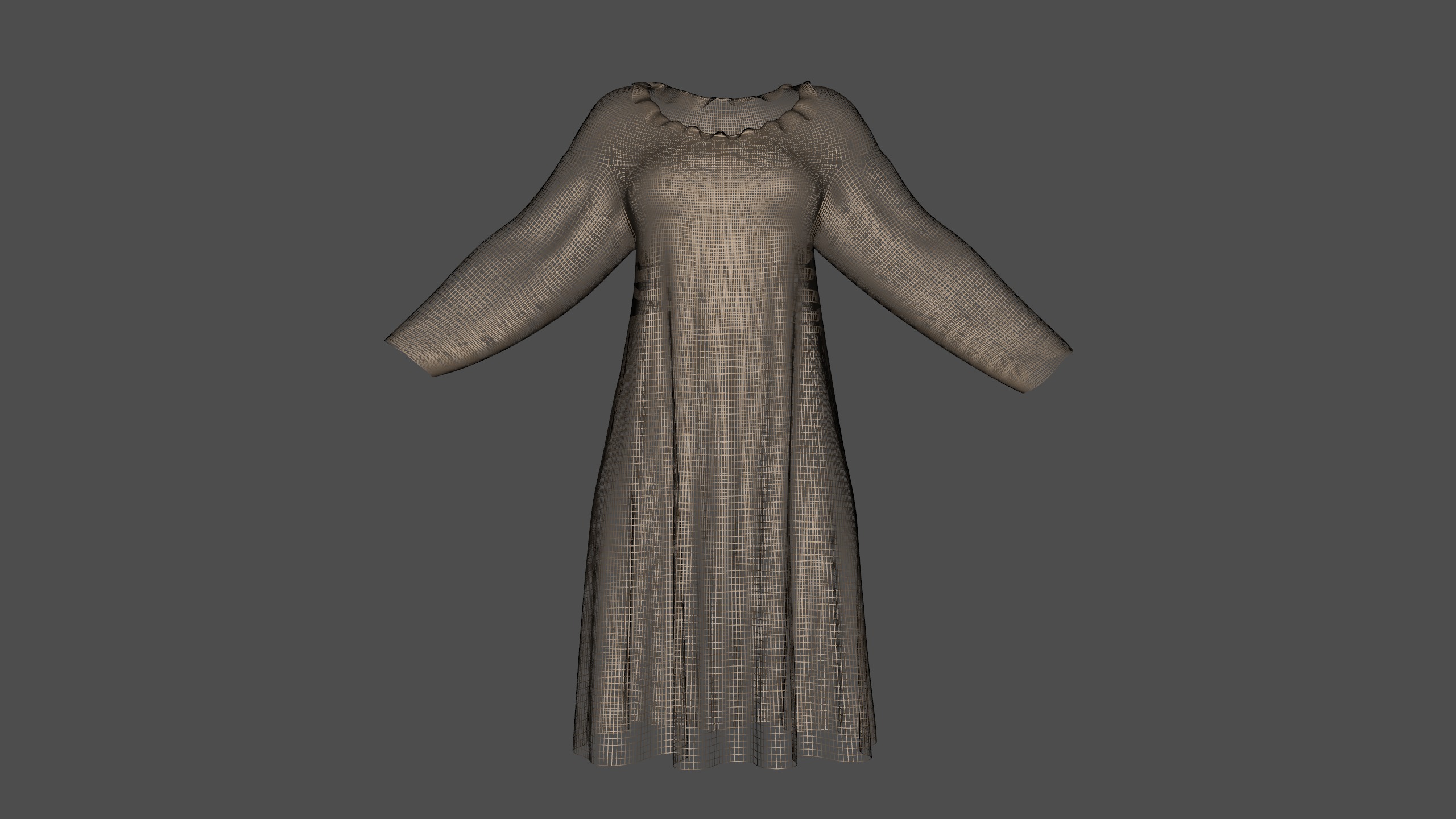 Night Gown Low-poly 3D model_8