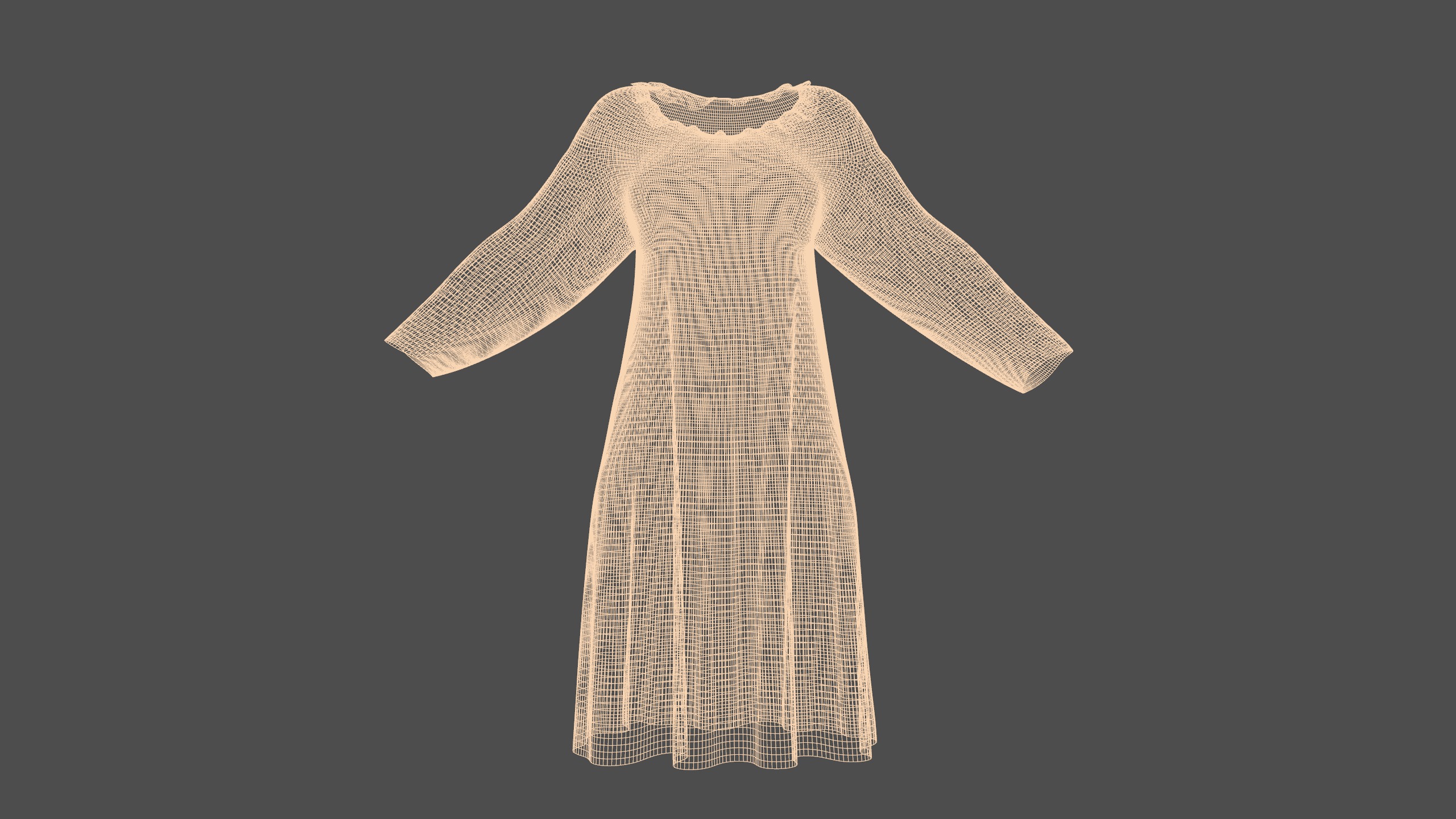Night Gown Low-poly 3D model_10