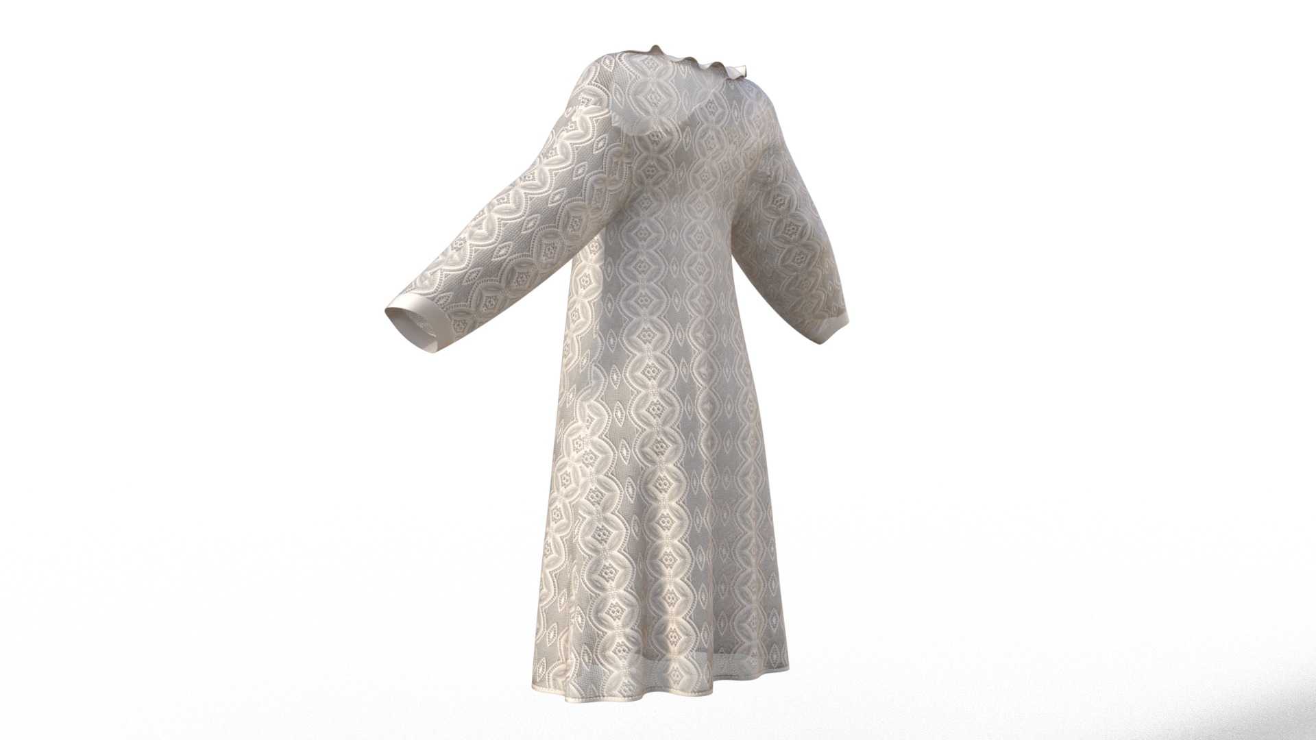 Night Gown Low-poly 3D model_6