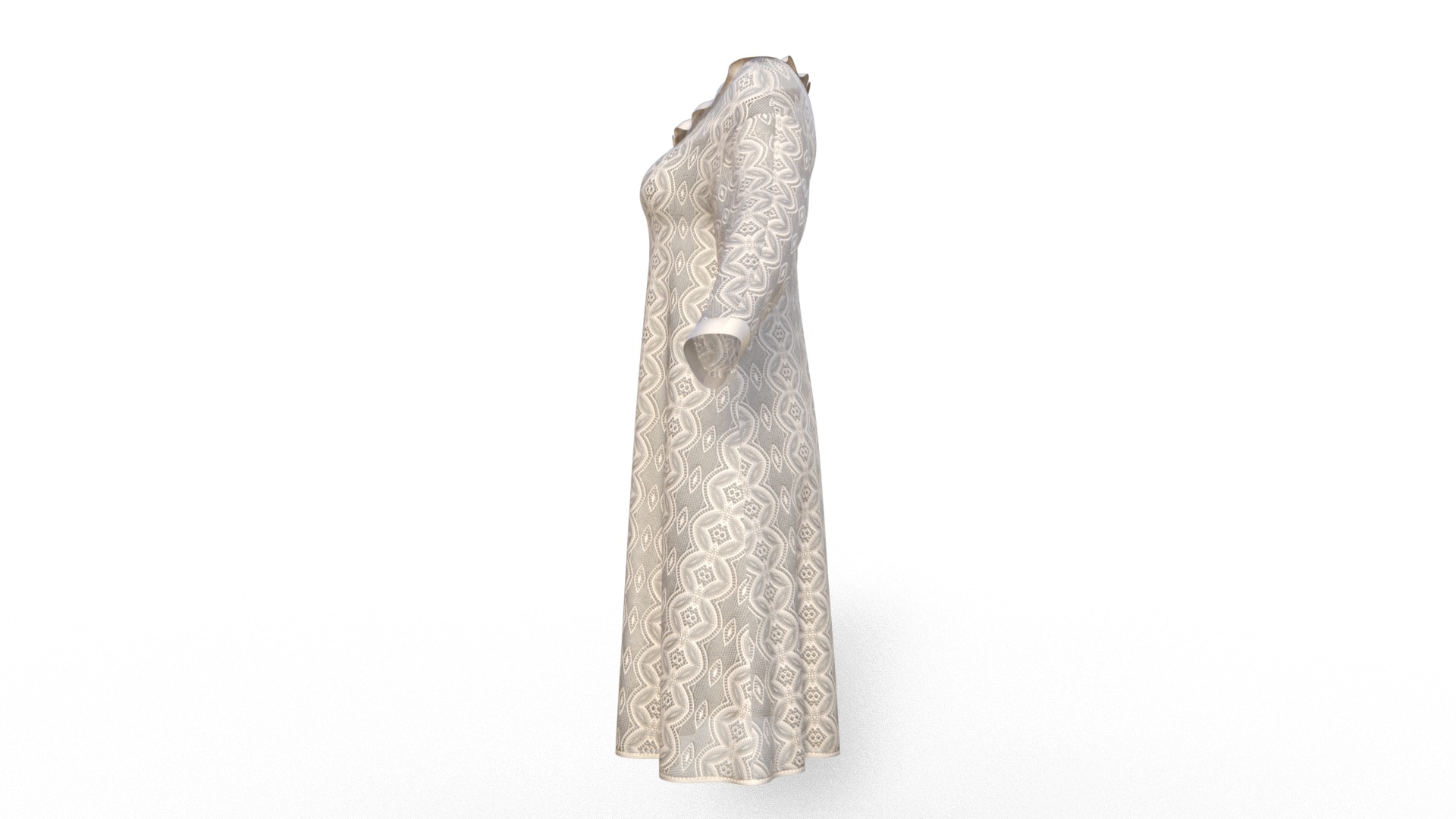 Night Gown Low-poly 3D model_7