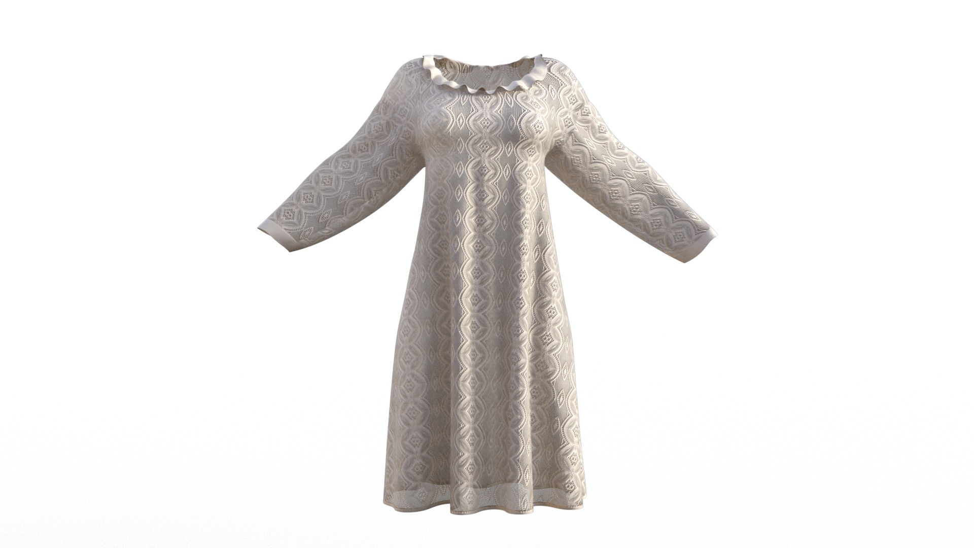 Night Gown Low-poly 3D model_3