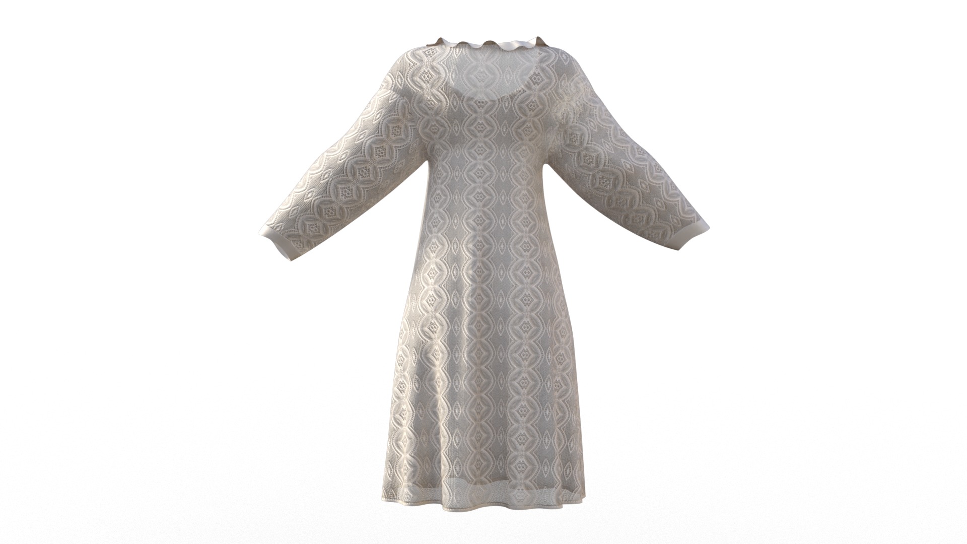 Night Gown Low-poly 3D model_5