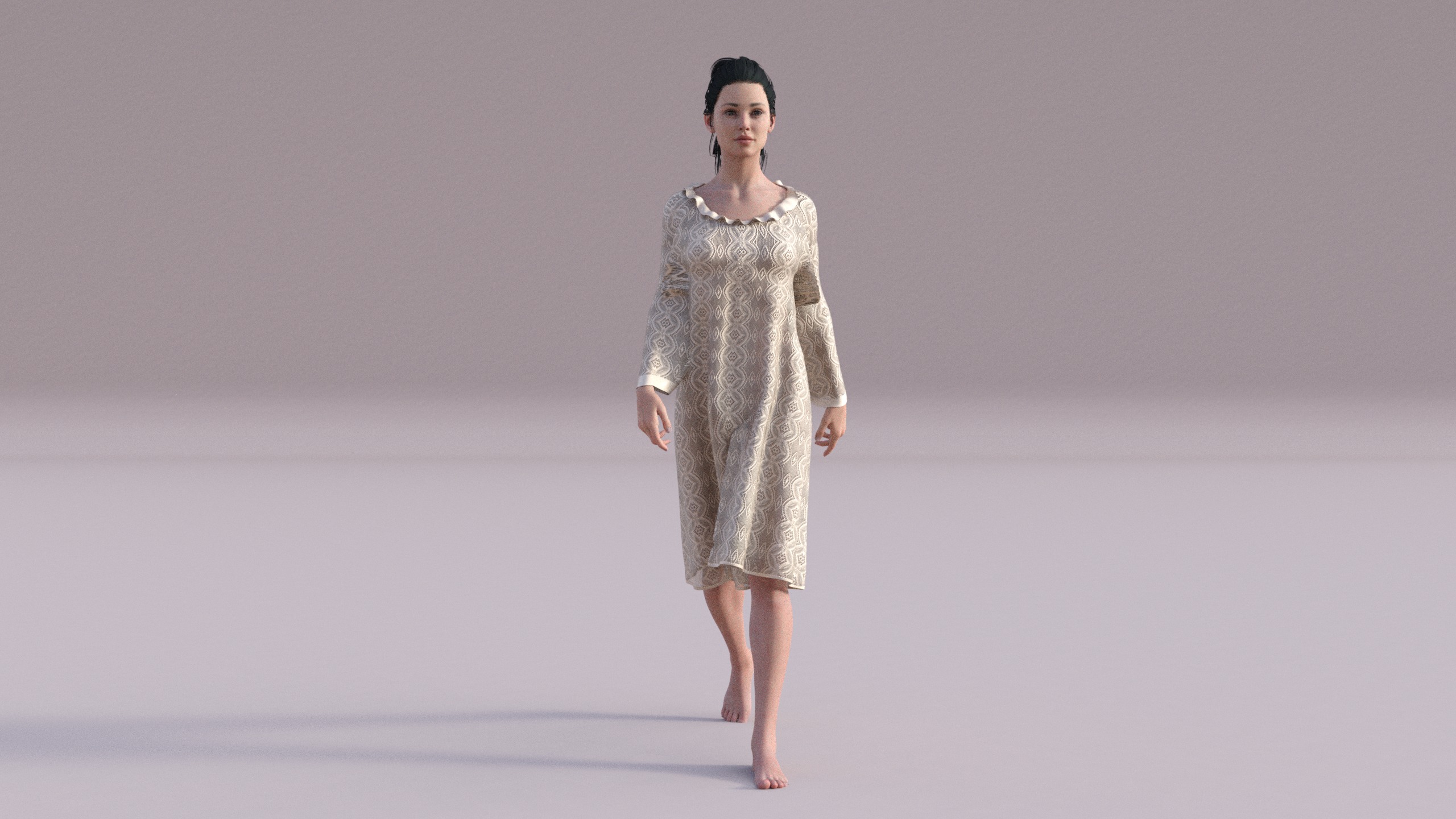 Night Gown Low-poly 3D model_2