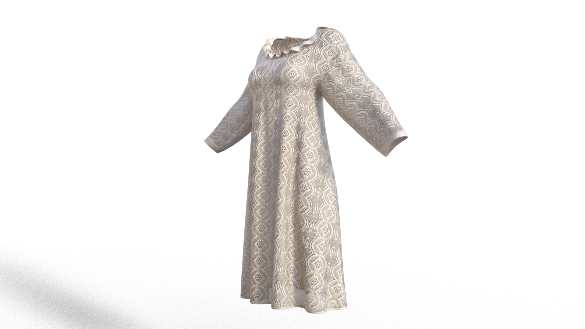 Night Gown Low-poly 3D model_4