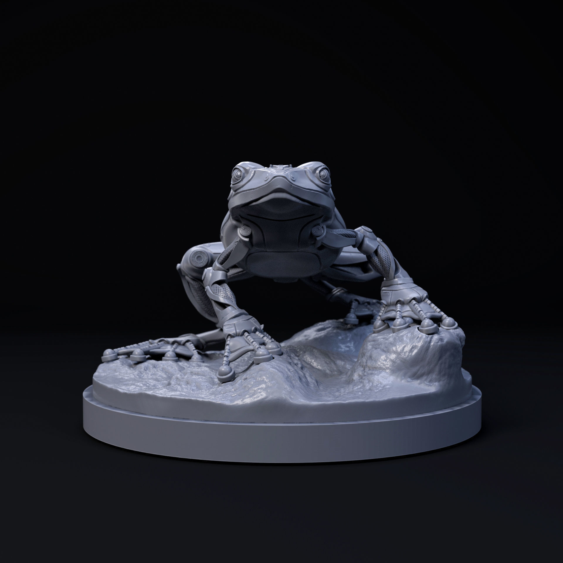 Frog mecha robot 32mm scale pre-supported 3D print model_5