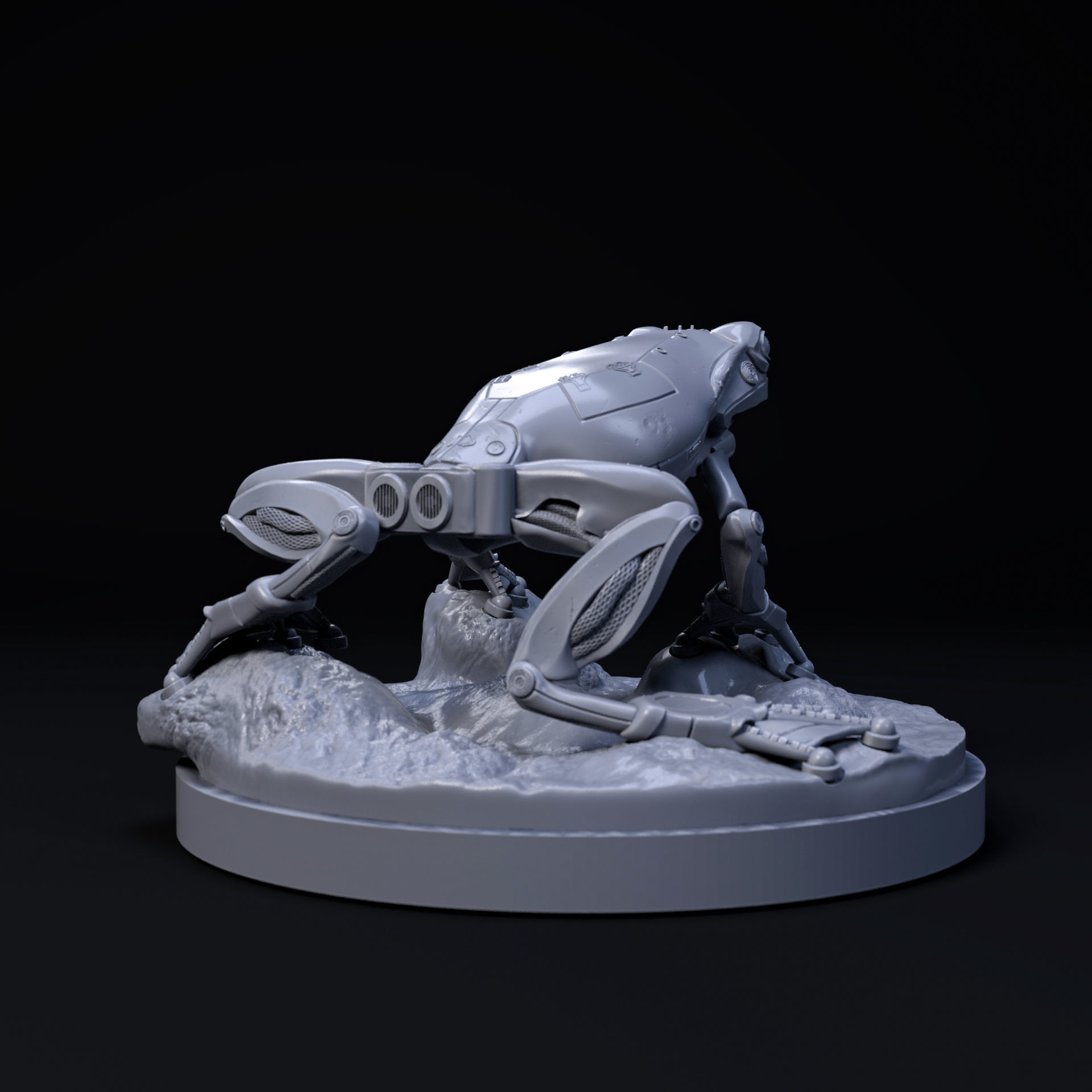 Frog mecha robot 32mm scale pre-supported 3D print model_3