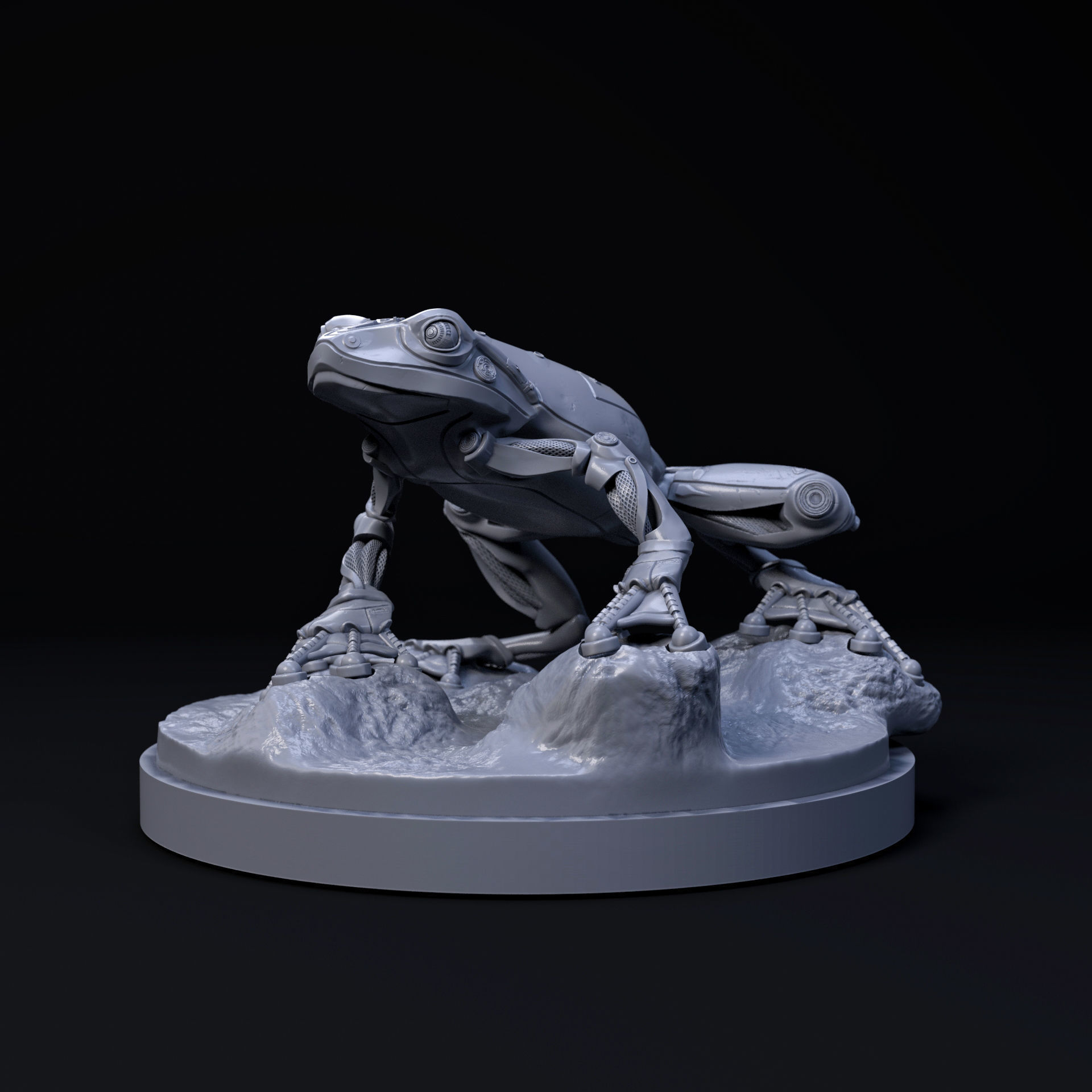 Frog mecha robot 32mm scale pre-supported 3D print model_1