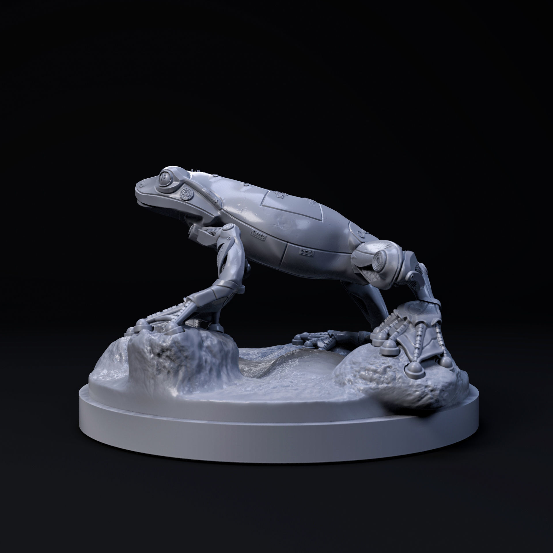 Frog mecha robot 32mm scale pre-supported 3D print model_2