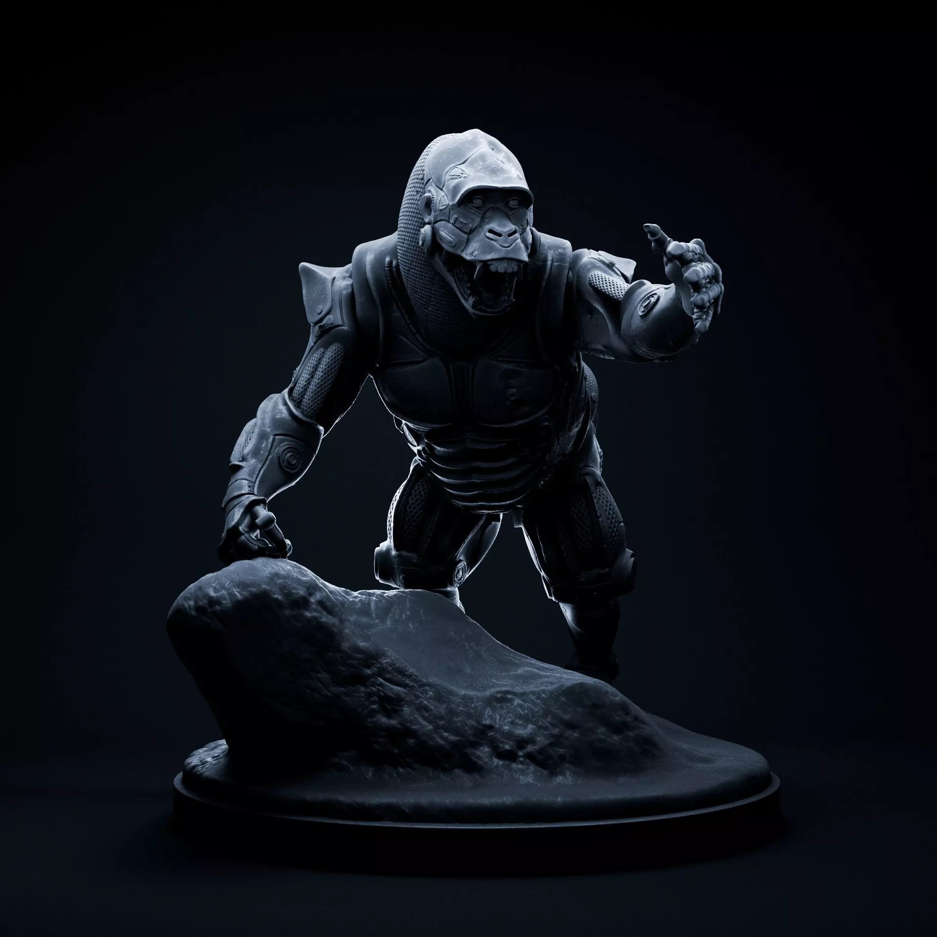 Gorilla mecha robot 32mm scale pre-supported animal 3D print model_0