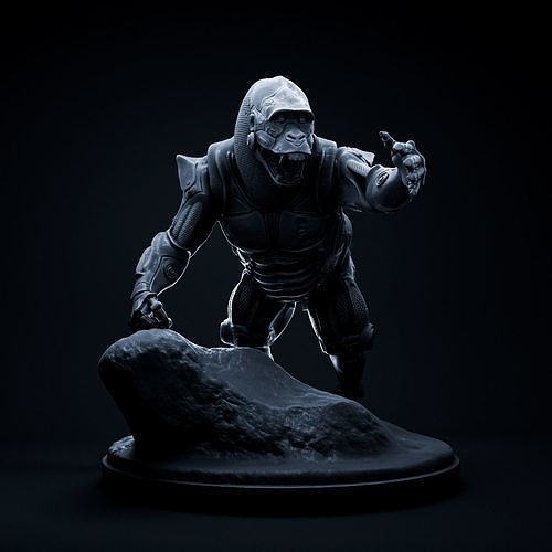 Gorilla mecha robot 32mm scale pre-supported animal 3D print model