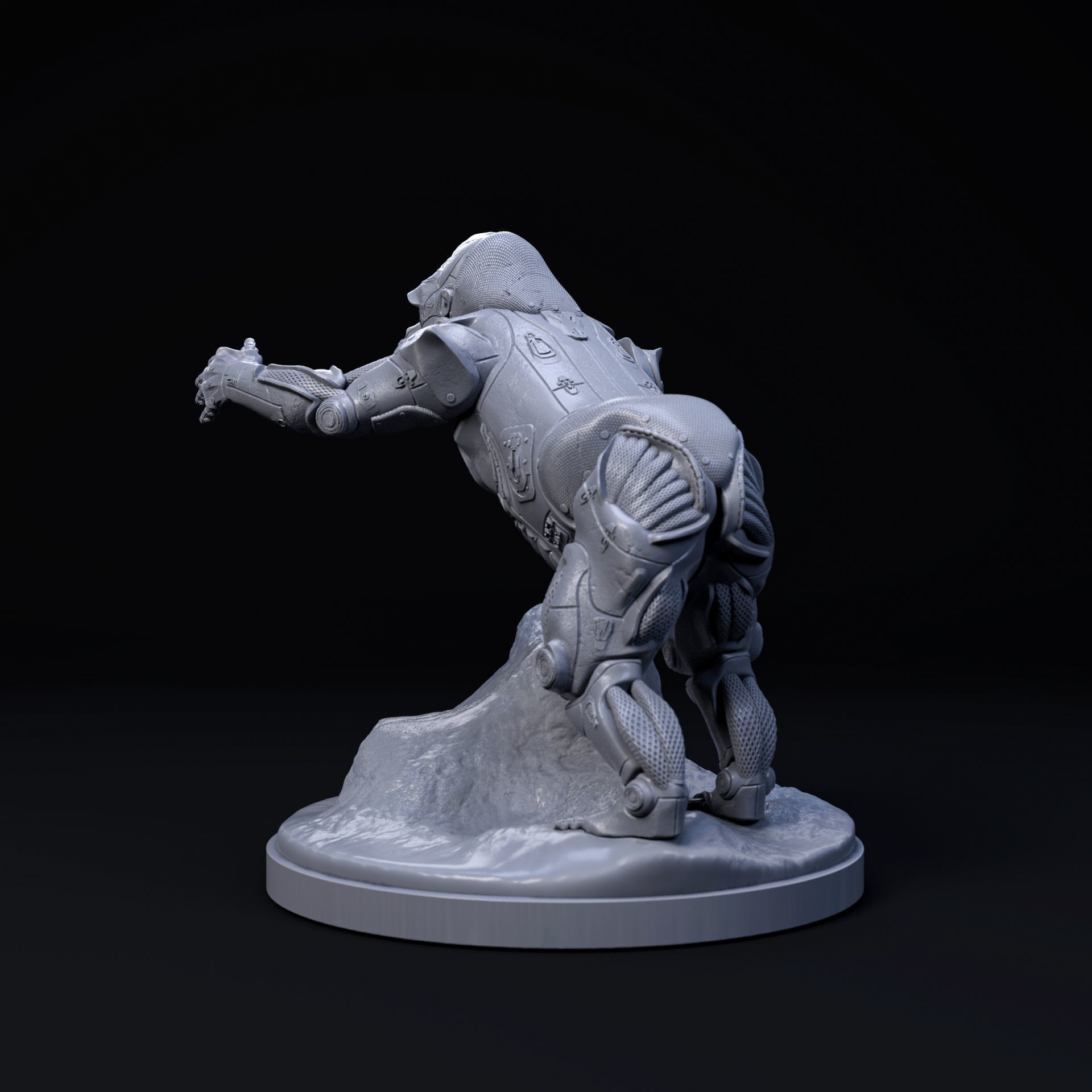 Gorilla mecha robot 32mm scale pre-supported animal 3D print model_4