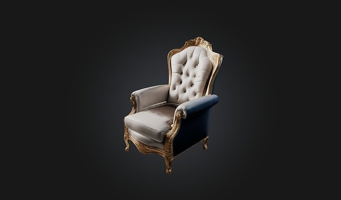 armchair luxury Low-poly 3D model