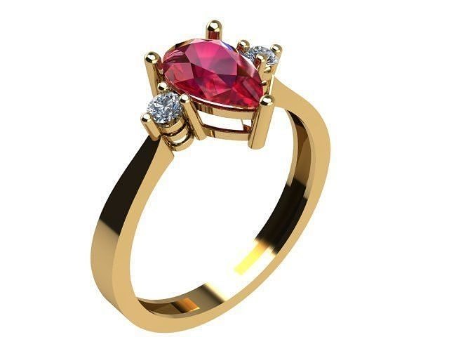 Engagement ring 3D print model