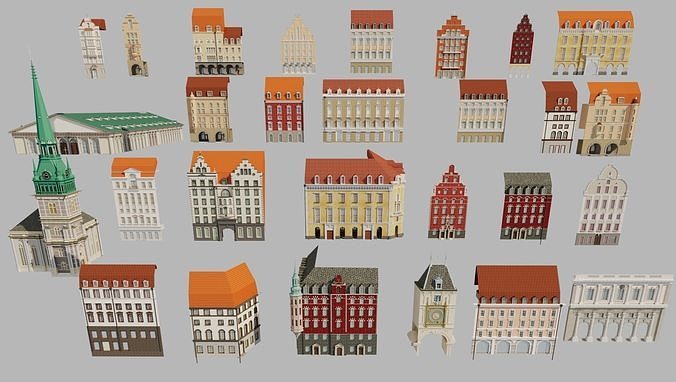 European architectural 3D model
