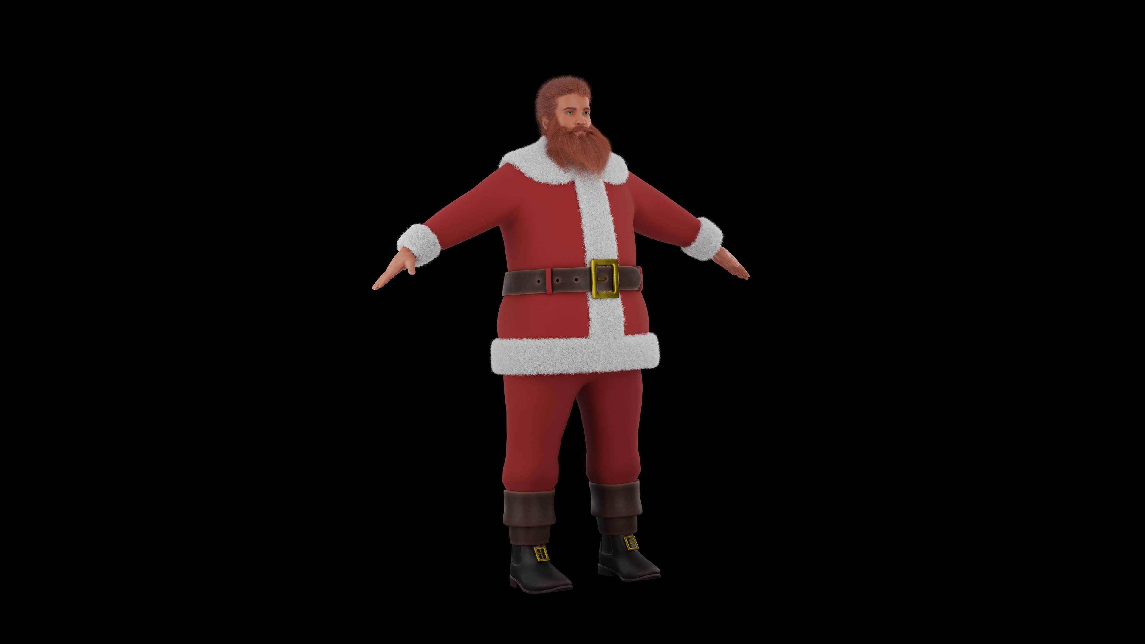 Christmas Santa Claus Low-poly 3D model_7